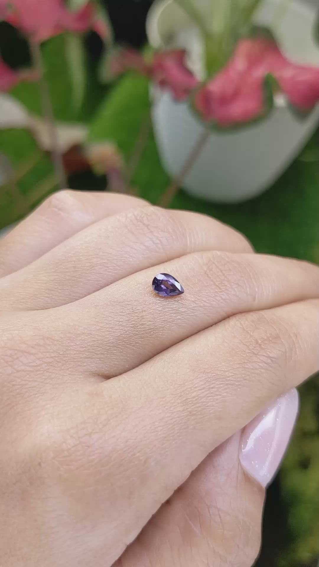 0.50 Ct. Purple Spinel from Ceylon (Sri Lanka) Size Video