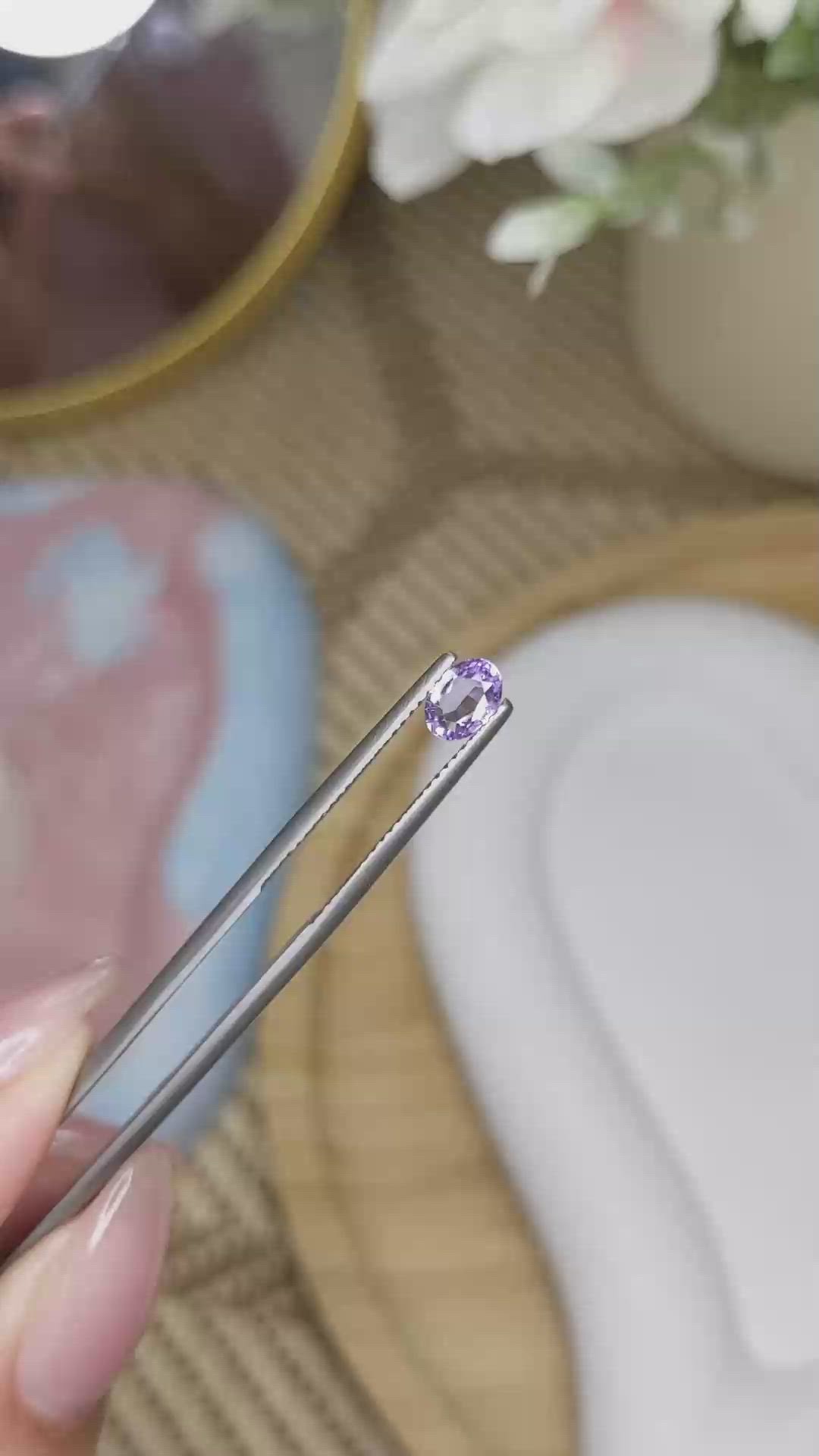 0.63 Ct. Purple Spinel from Ceylon (Sri Lanka) Size Video