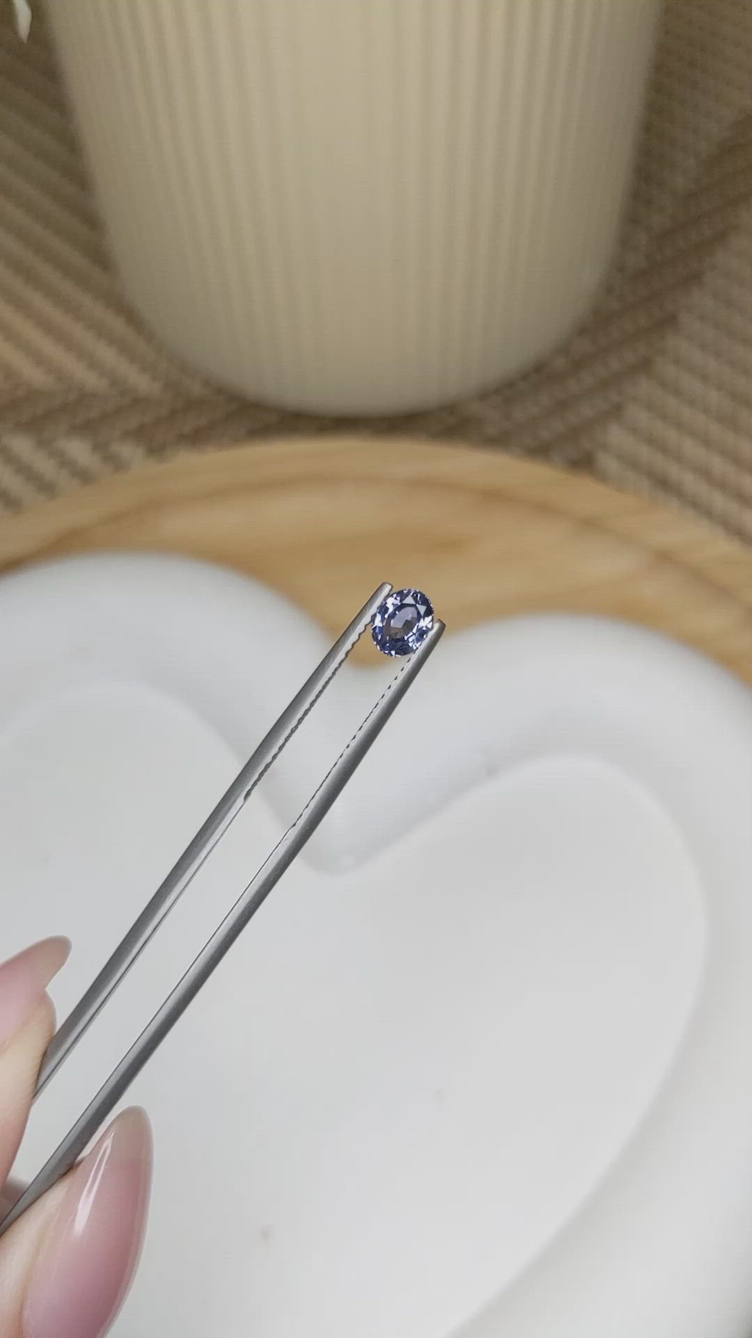 0.72 Ct. Greyish Violet Spinel from Ceylon (Sri Lanka) Size Video