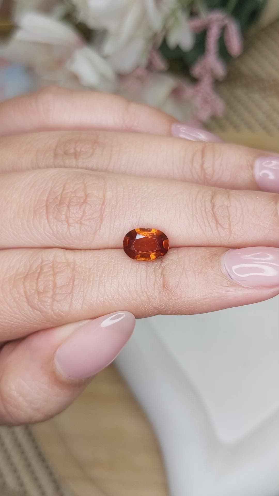 1.90 Ct. Hessonite Garnet from Madagascar Size Video
