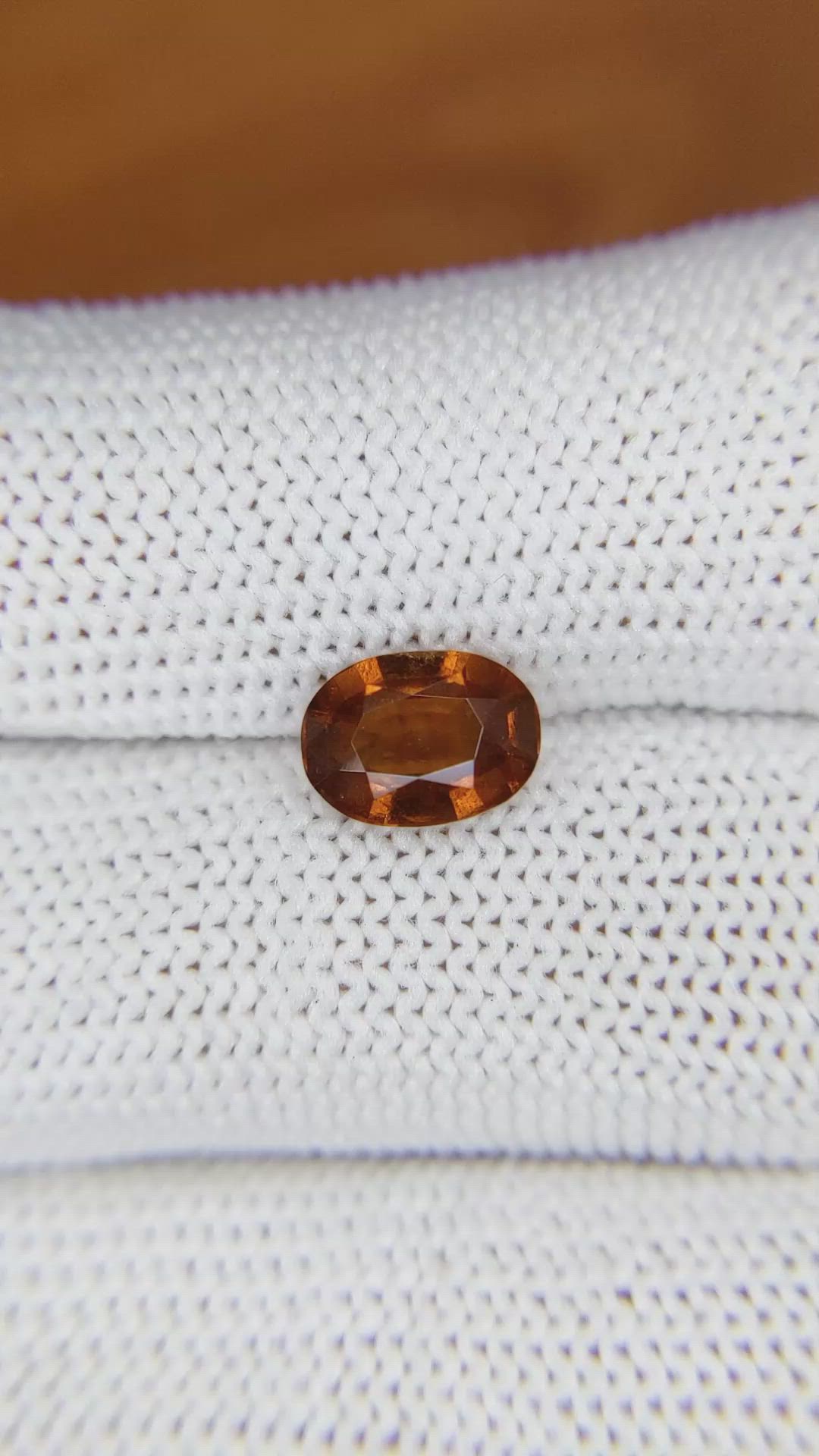 1.90 Ct. Hessonite Garnet from Madagascar Size Video
