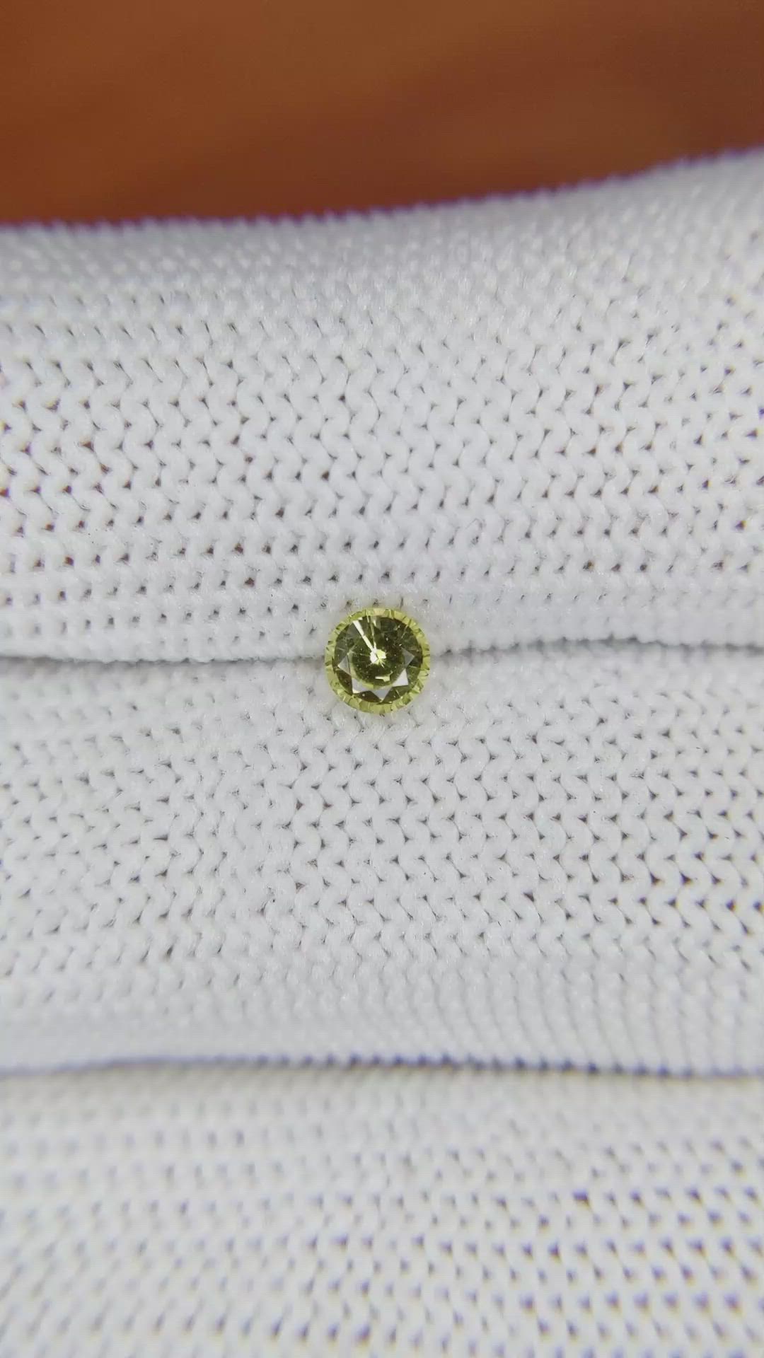 0.35 Ct. Greenish Yellow Chrysoberyl from Ceylon (Sri Lanka) Size Video