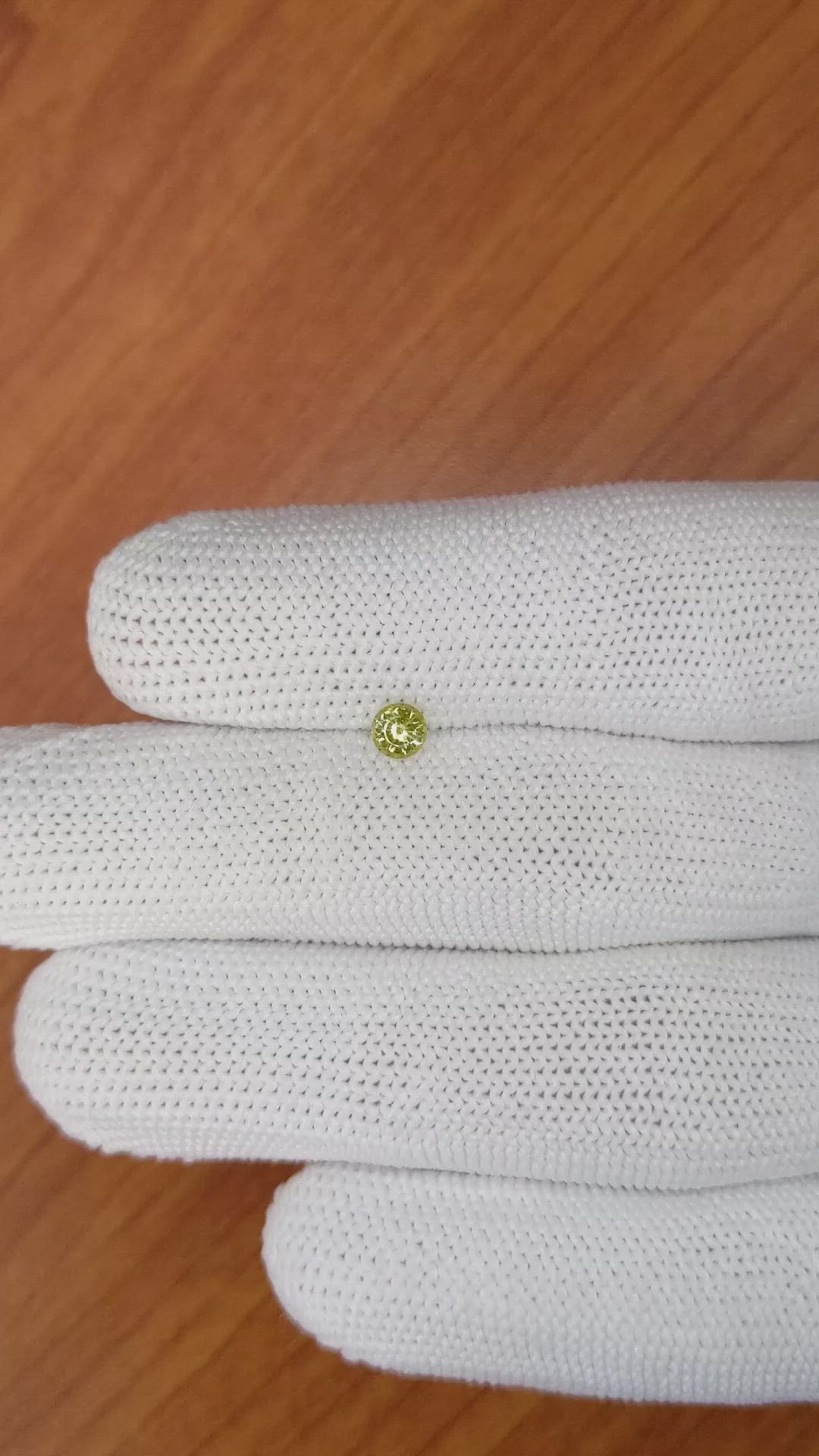 0.35 Ct. Greenish Yellow Chrysoberyl from Ceylon (Sri Lanka) Size Video