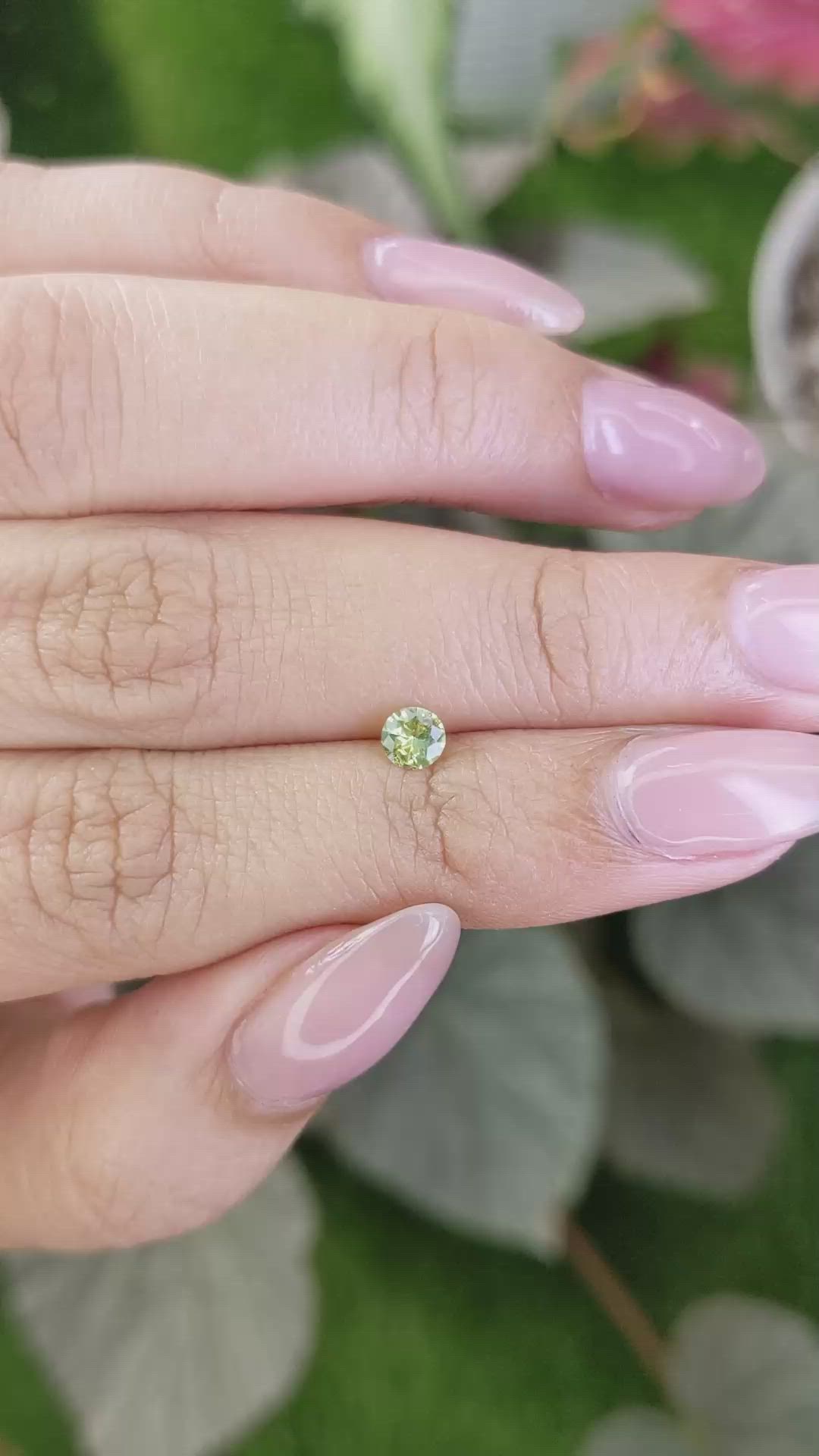 0.26 Ct. Yellowish Green Chrysoberyl from Ceylon (Sri Lanka) Size Video
