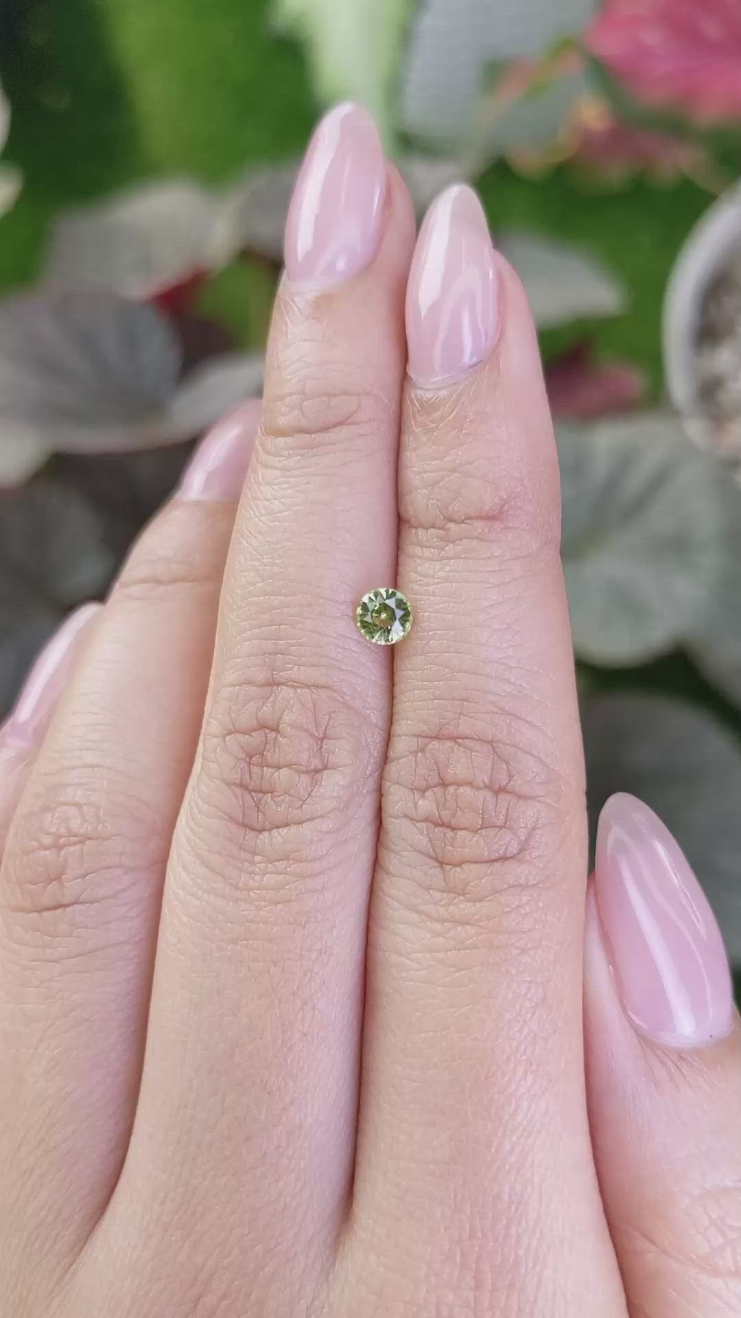0.41 Ct. Yellowish Green Chrysoberyl from Ceylon (Sri Lanka) Size Video