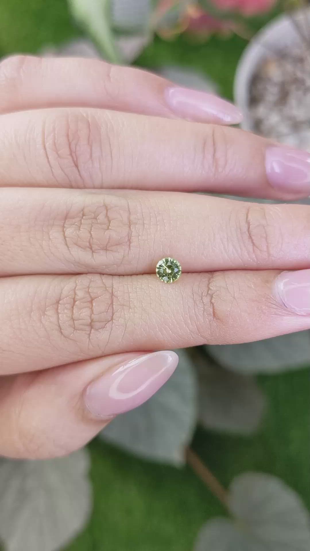 0.41 Ct. Yellowish Green Chrysoberyl from Ceylon (Sri Lanka) Size Video