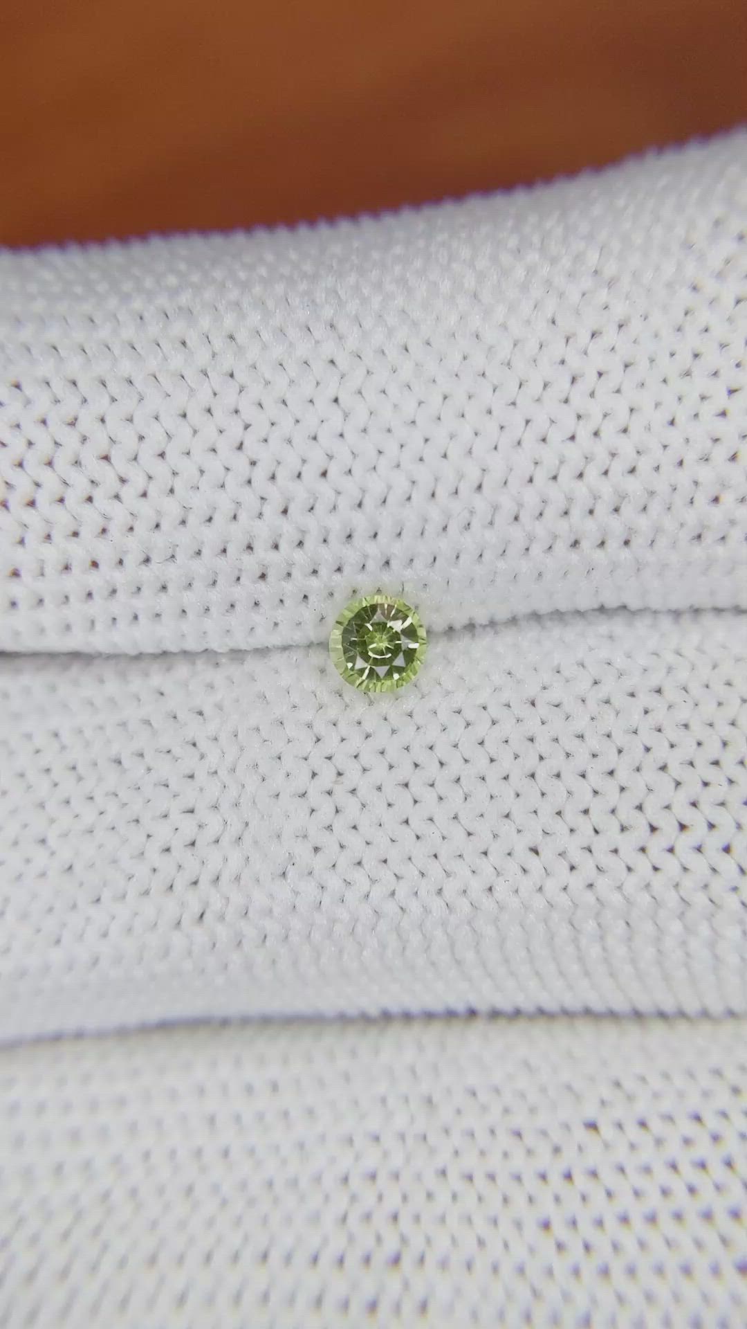 0.31 Ct. Yellowish Green Chrysoberyl from Ceylon (Sri Lanka) Size Video