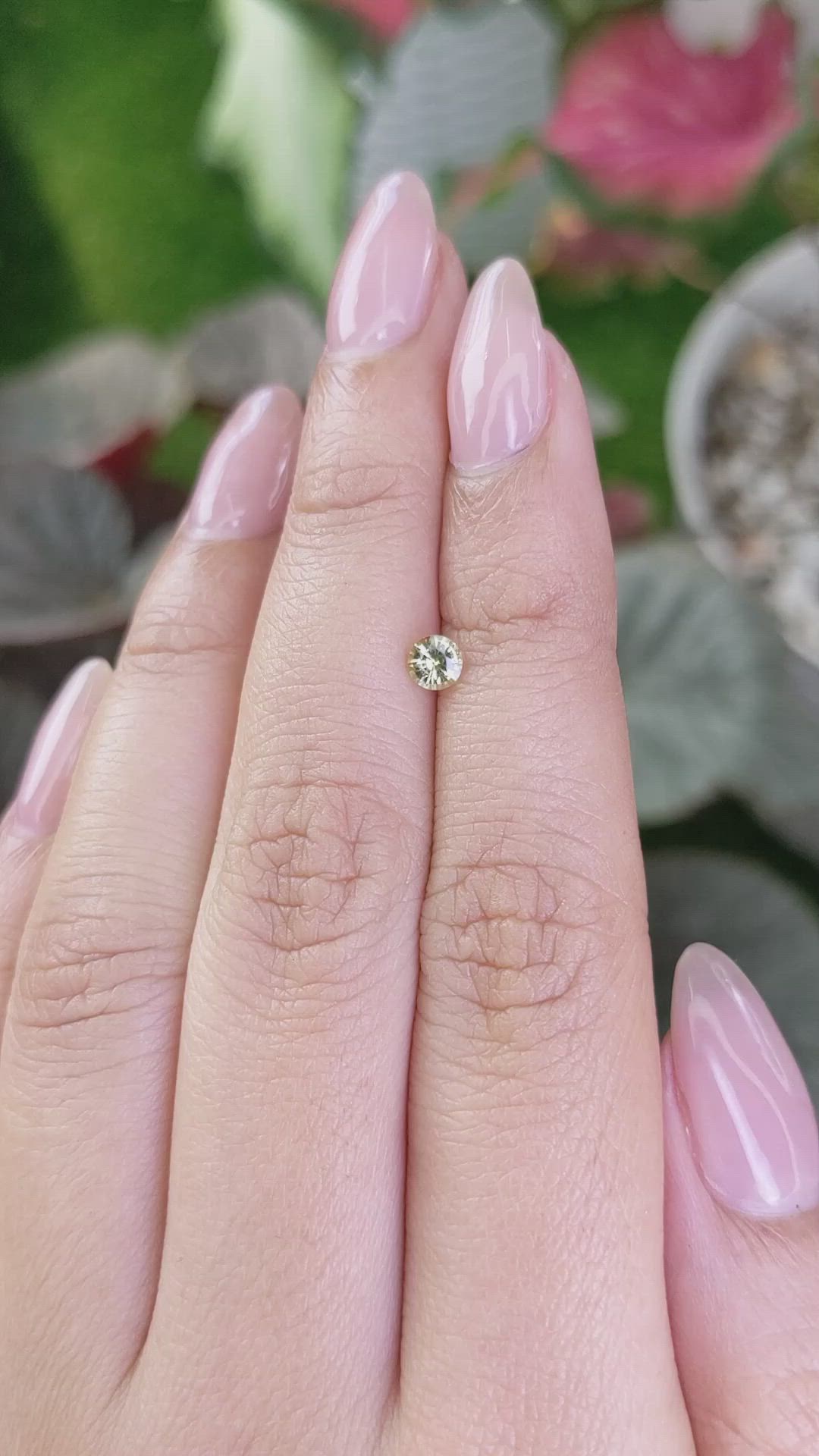 0.31 Ct. Yellowish Green Chrysoberyl from Ceylon (Sri Lanka) Size Video
