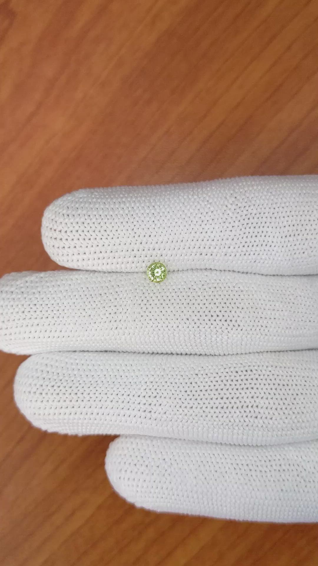 0.31 Ct. Yellowish Green Chrysoberyl from Ceylon (Sri Lanka) Size Video