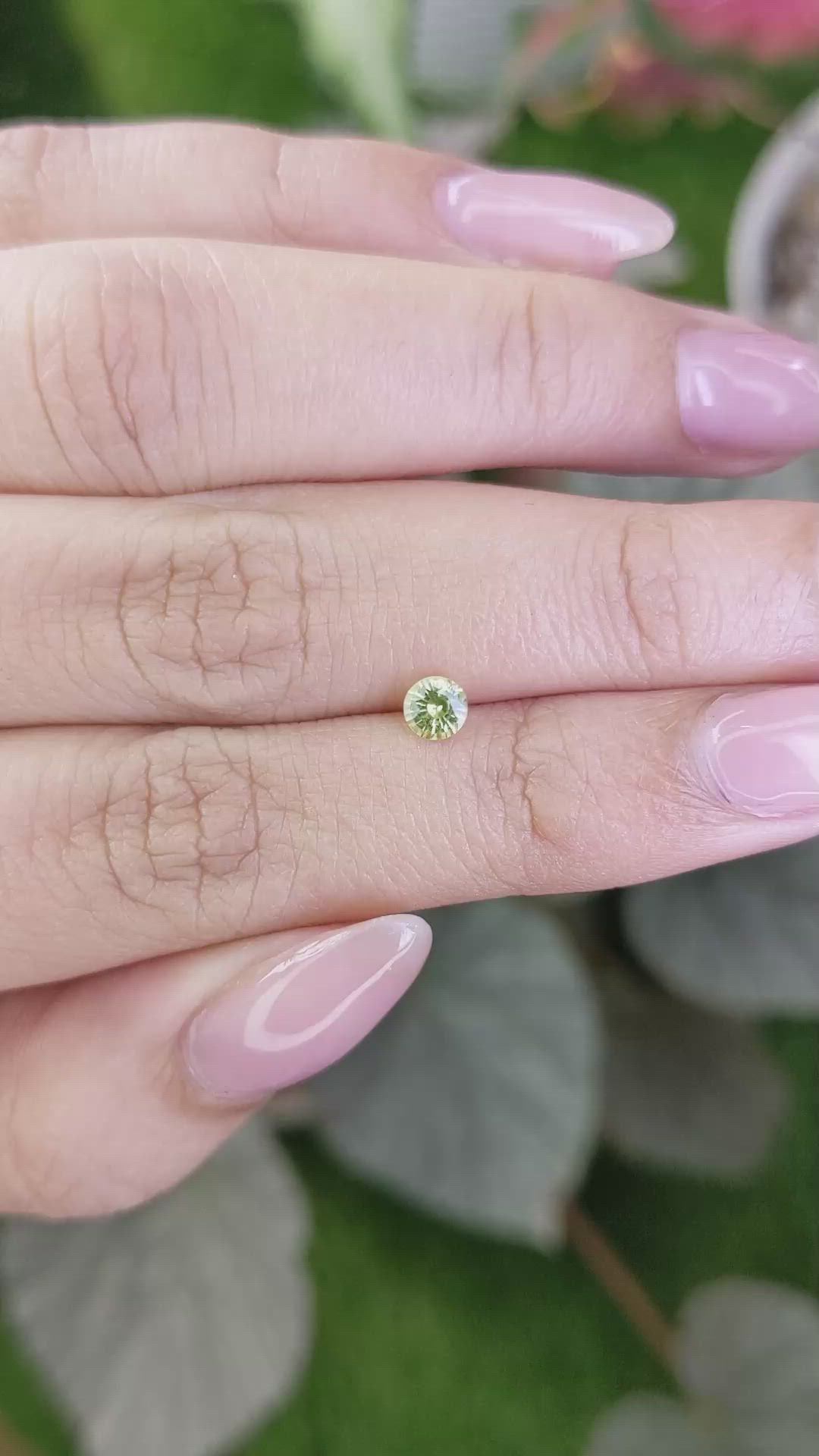 0.33 Ct. Yellowish Green Chrysoberyl from Ceylon (Sri Lanka) Size Video