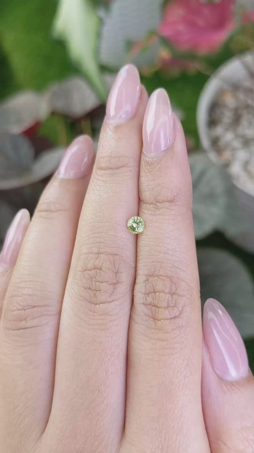 0.33 Ct. Yellowish Green Chrysoberyl from Ceylon (Sri Lanka) Size Video