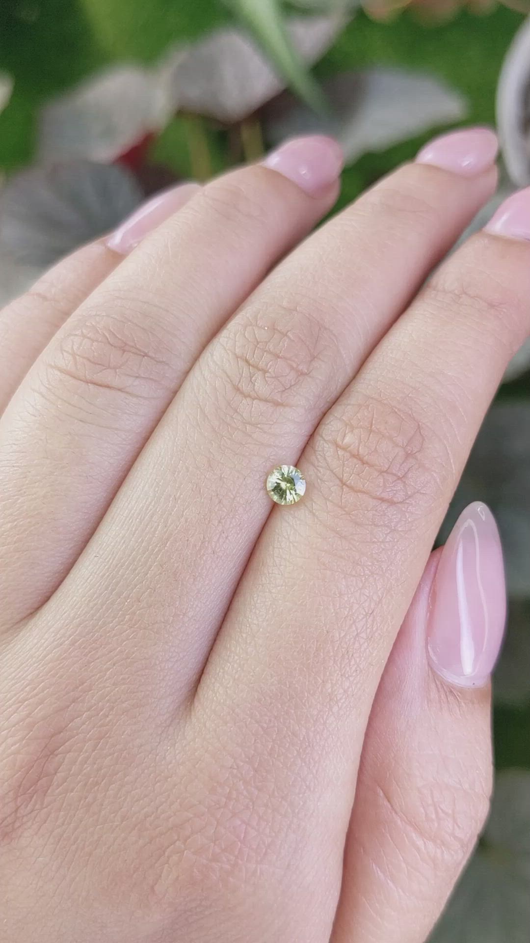 0.33 Ct. Yellowish Green Chrysoberyl from Ceylon (Sri Lanka) Size Video