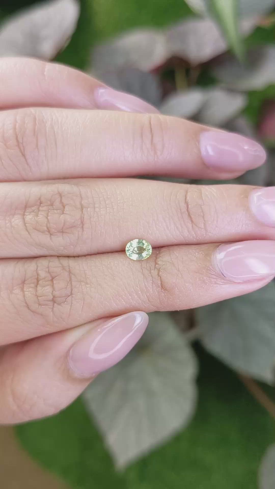 0.48 Ct. Yellowish Green Chrysoberyl from Ceylon (Sri Lanka) Size Video