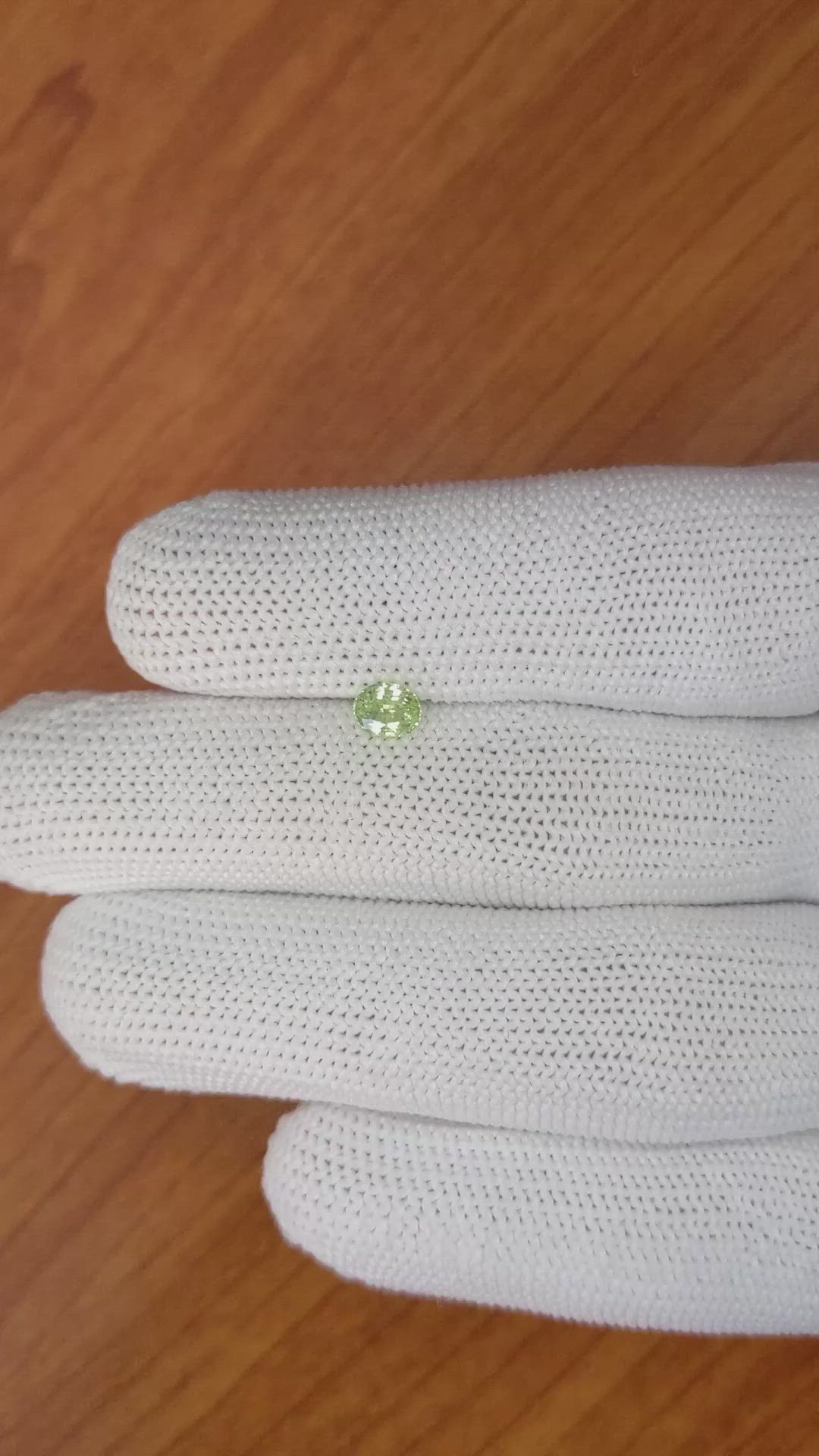 0.48 Ct. Yellowish Green Chrysoberyl from Ceylon (Sri Lanka) Size Video
