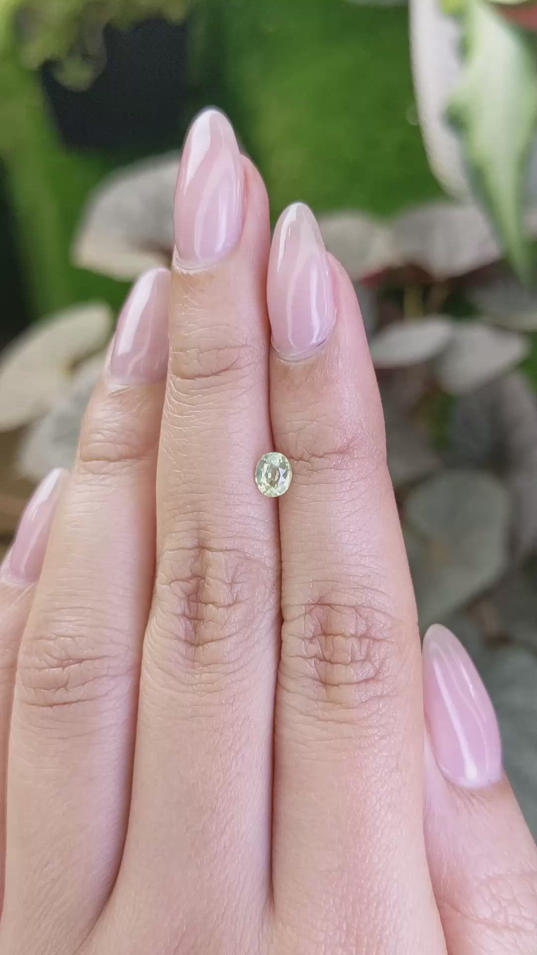 0.48 Ct. Yellowish Green Chrysoberyl from Ceylon (Sri Lanka) Size Video