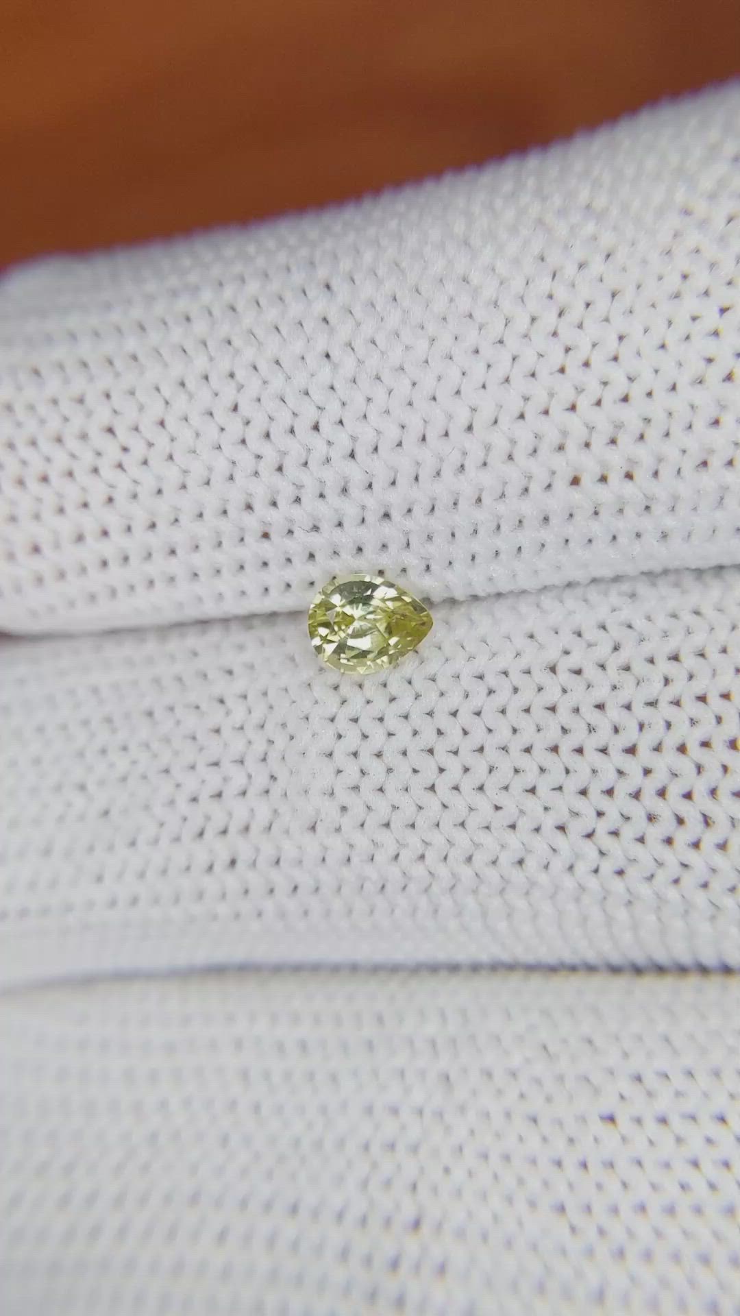 0.40 Ct. Greenish Yellow Chrysoberyl from Ceylon (Sri Lanka) Size Video