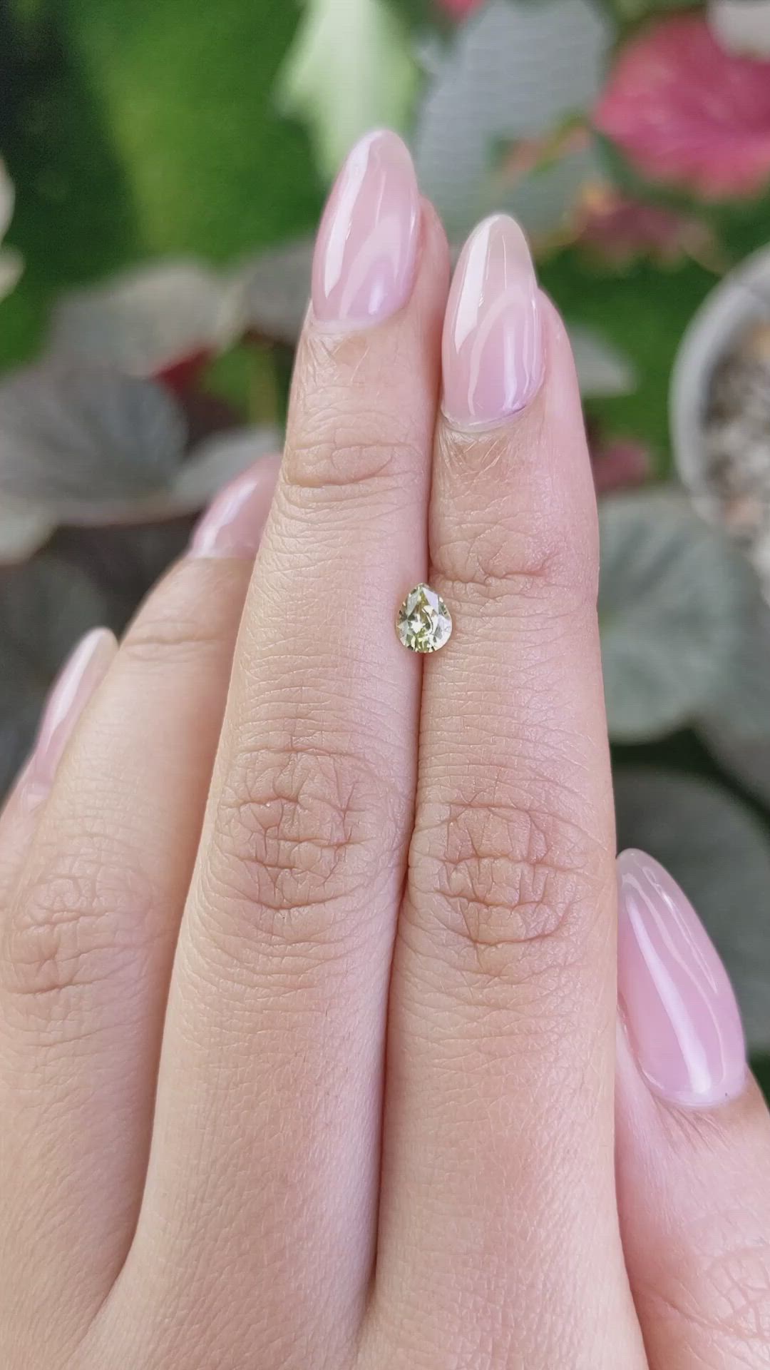 0.40 Ct. Greenish Yellow Chrysoberyl from Ceylon (Sri Lanka) Size Video