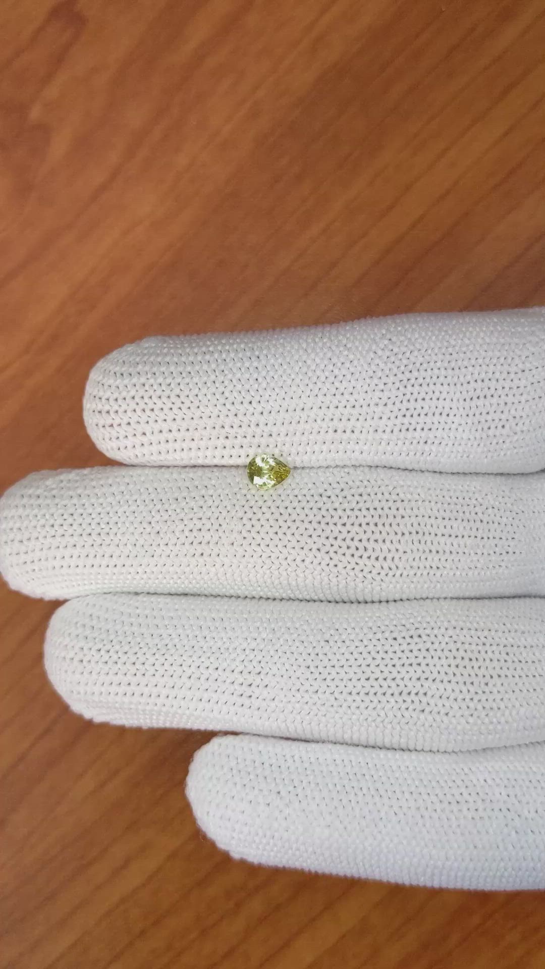 0.40 Ct. Greenish Yellow Chrysoberyl from Ceylon (Sri Lanka) Size Video