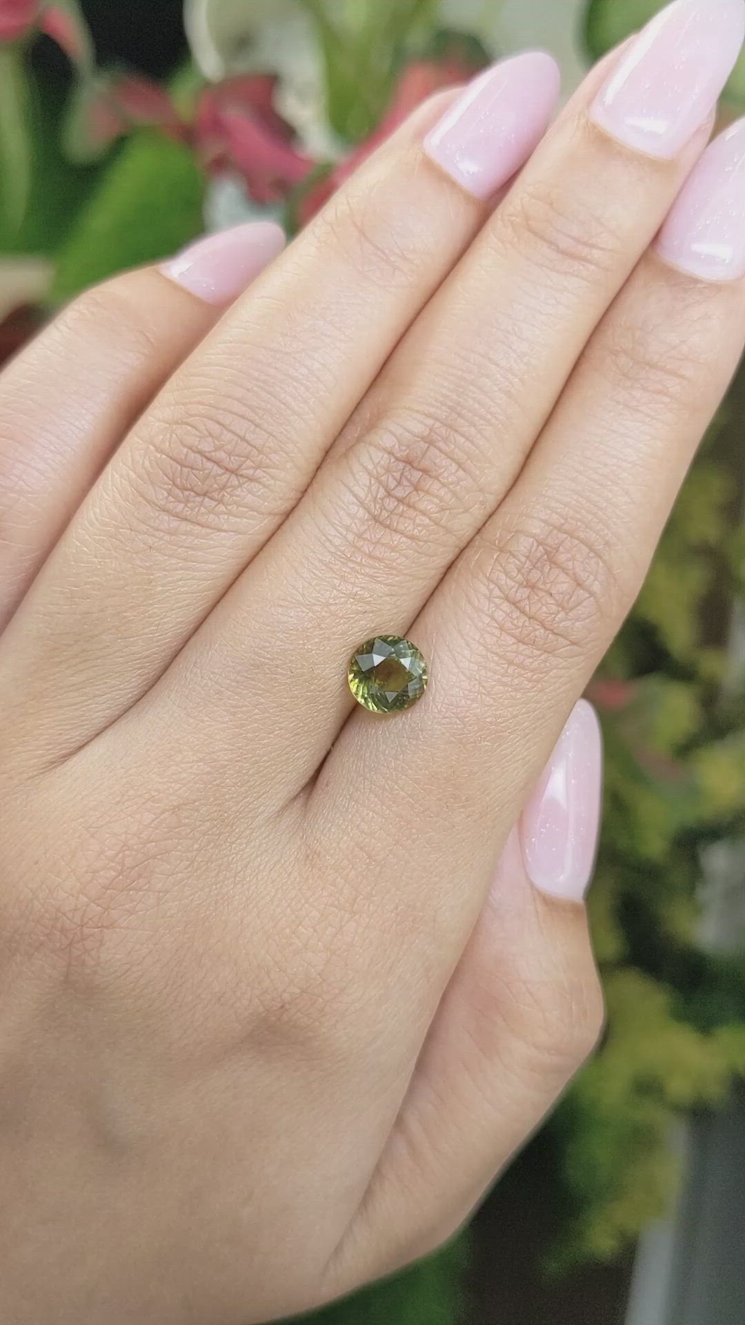 1.50 Ct. Yellowish Green Tourmaline from Ceylon (Sri Lanka) Size Video