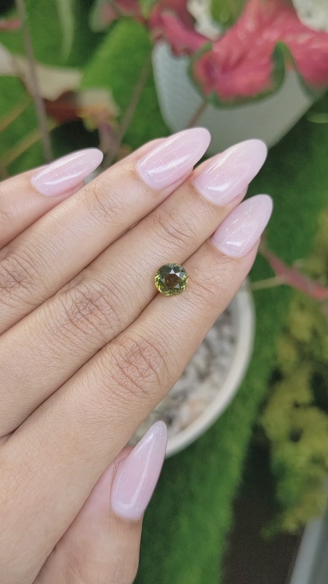 1.50 Ct. Yellowish Green Tourmaline from Ceylon (Sri Lanka) Size Video