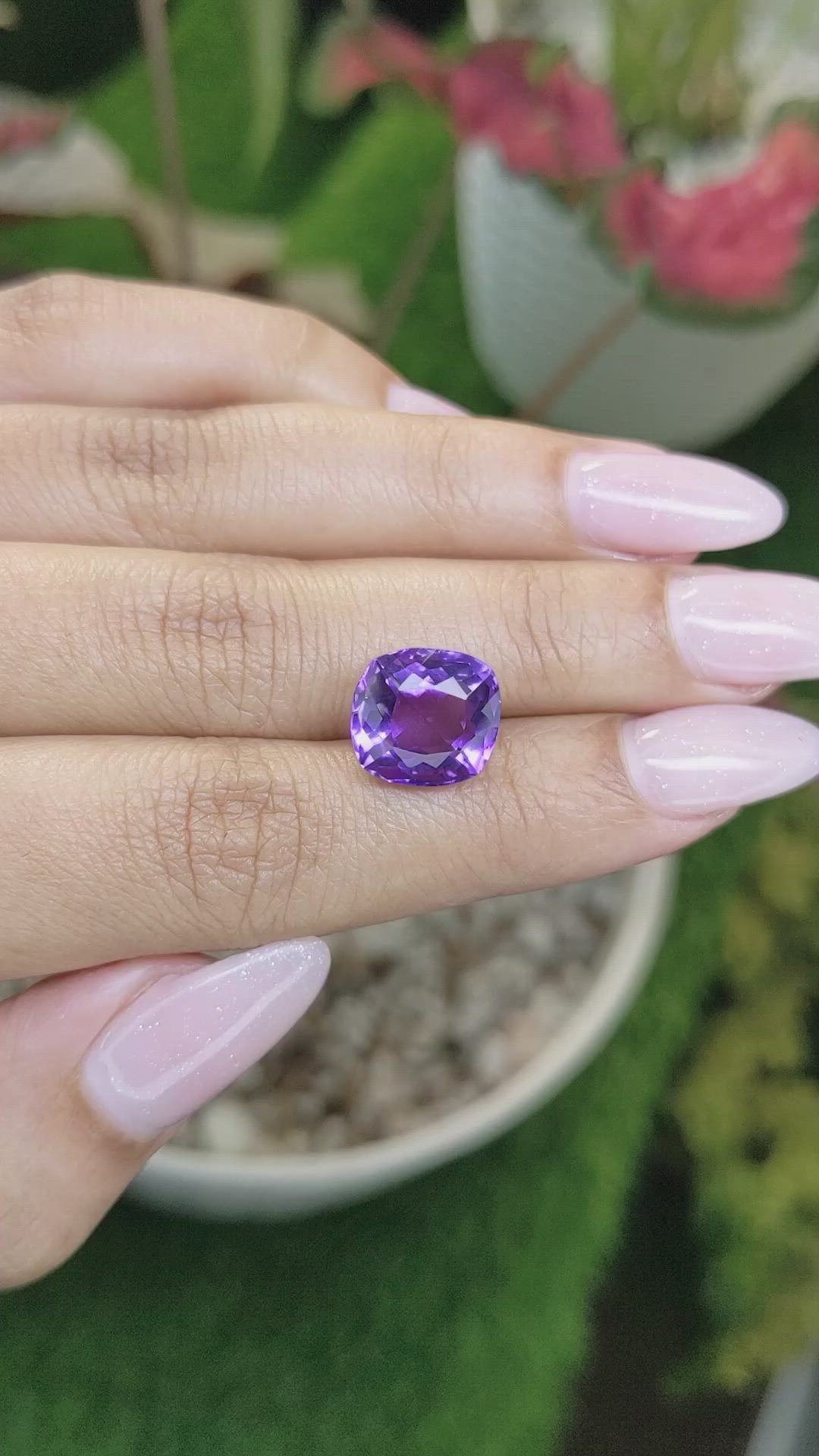 5.95 Ct. Amethyst from Ceylon (Sri Lanka) Size Video