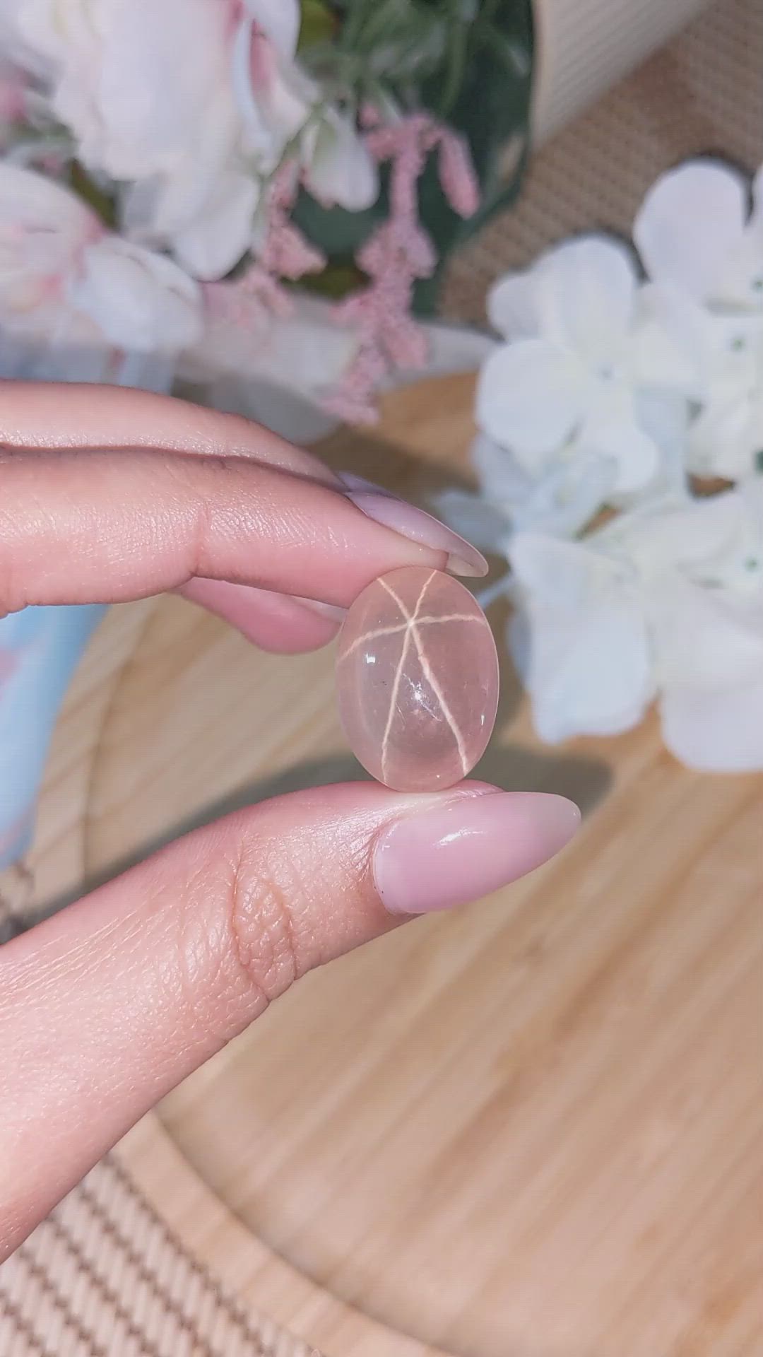 31.32 Ct. Pink Star Rose Quartz from Ceylon (Sri Lanka) Size Video