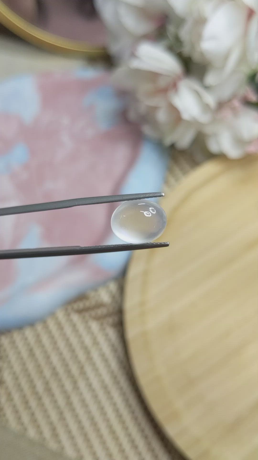 5.74 Ct. Cabochon Moonstone from Ceylon (Sri Lanka) Size Video