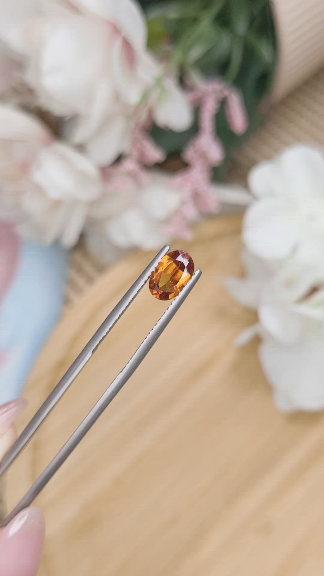 1.36 Ct. Hessonite Garnet from Madagascar Size Video