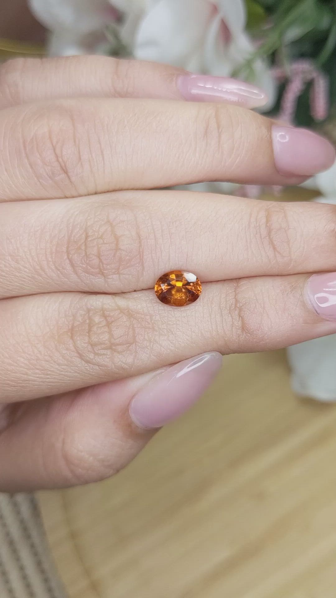 1.27 Ct. Hessonite Garnet from Madagascar Size Video