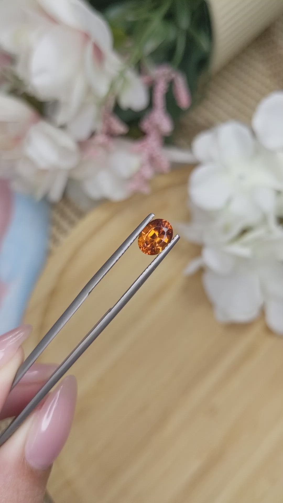 1.27 Ct. Hessonite Garnet from Madagascar Size Video