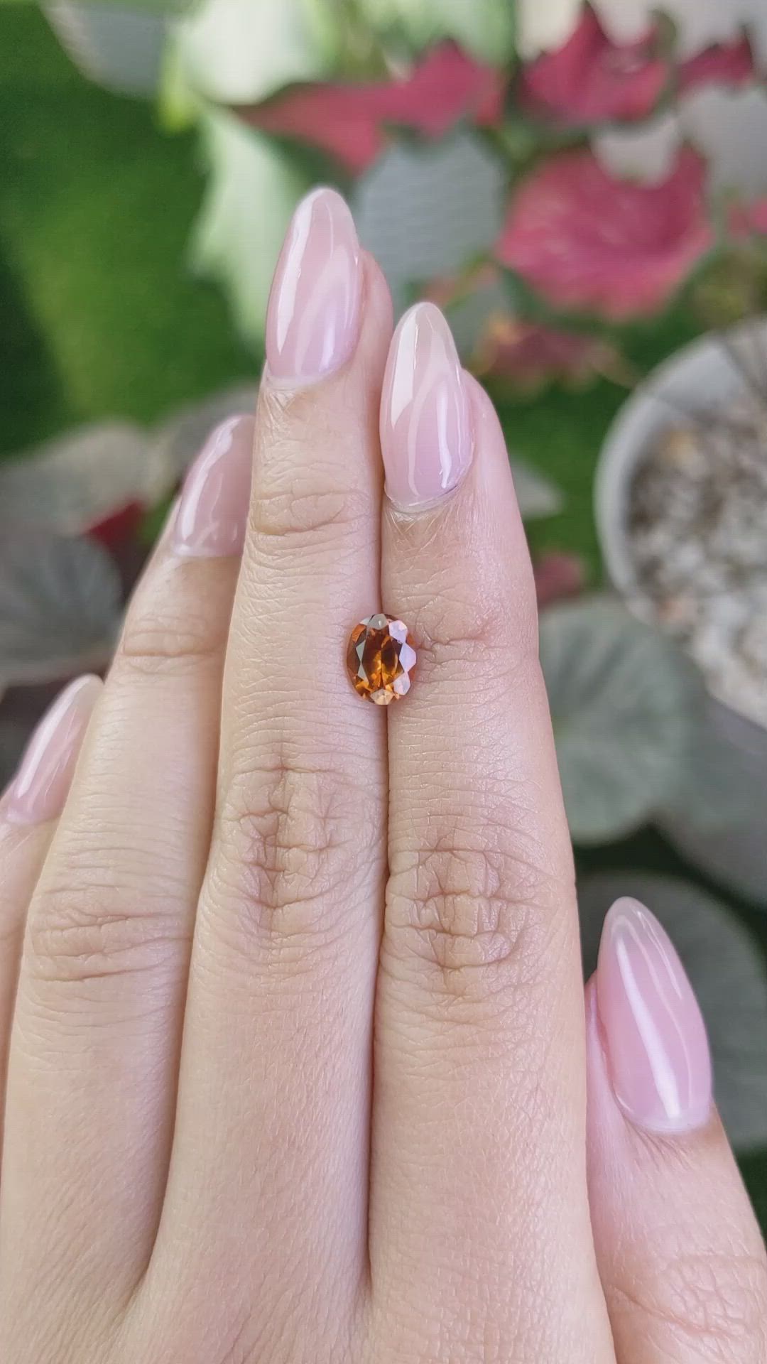 1.27 Ct. Hessonite Garnet from Madagascar Size Video