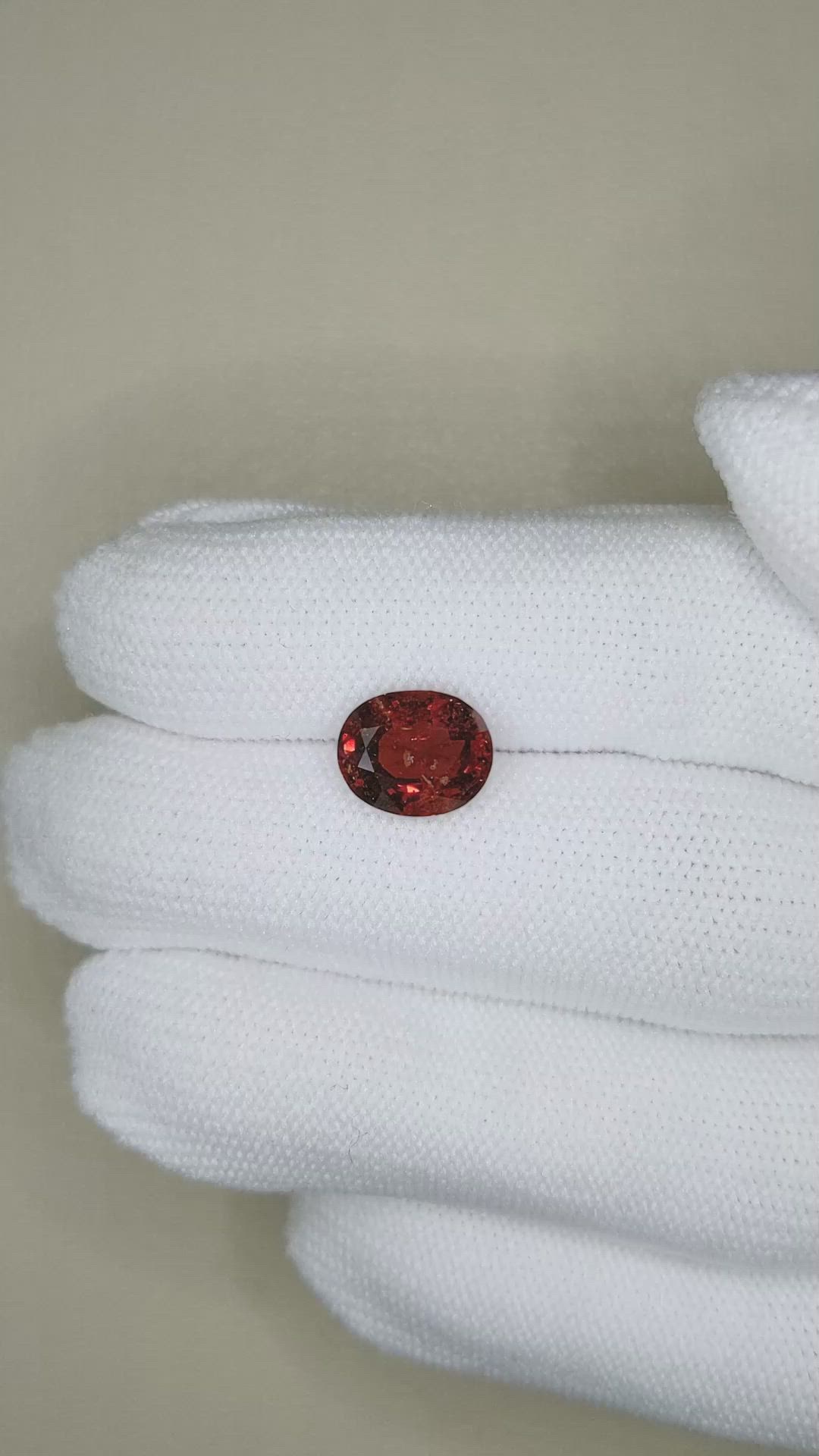 3.18 Ct. Orangish Red Spinel from Burma (Myanmar) Size Video
