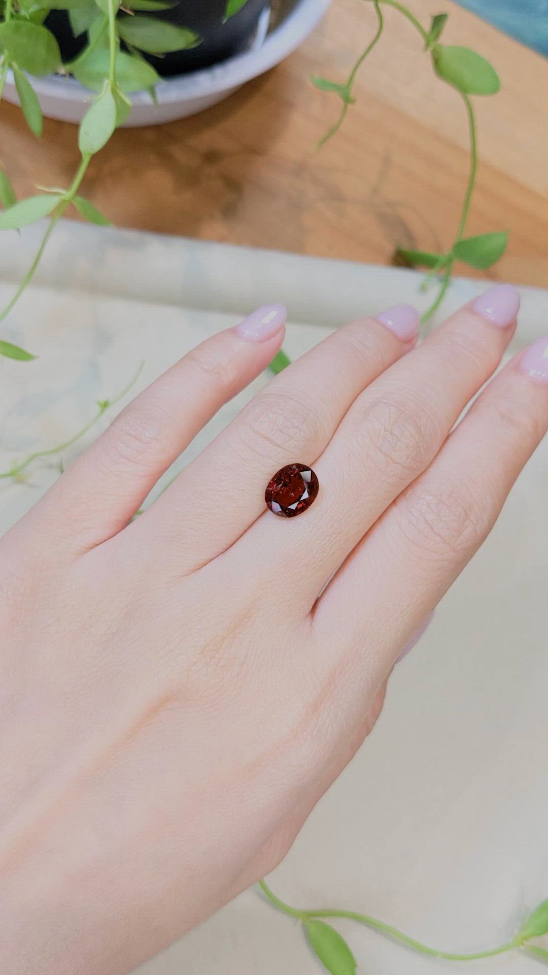 3.18 Ct. Orangish Red Spinel from Burma (Myanmar) Size Video