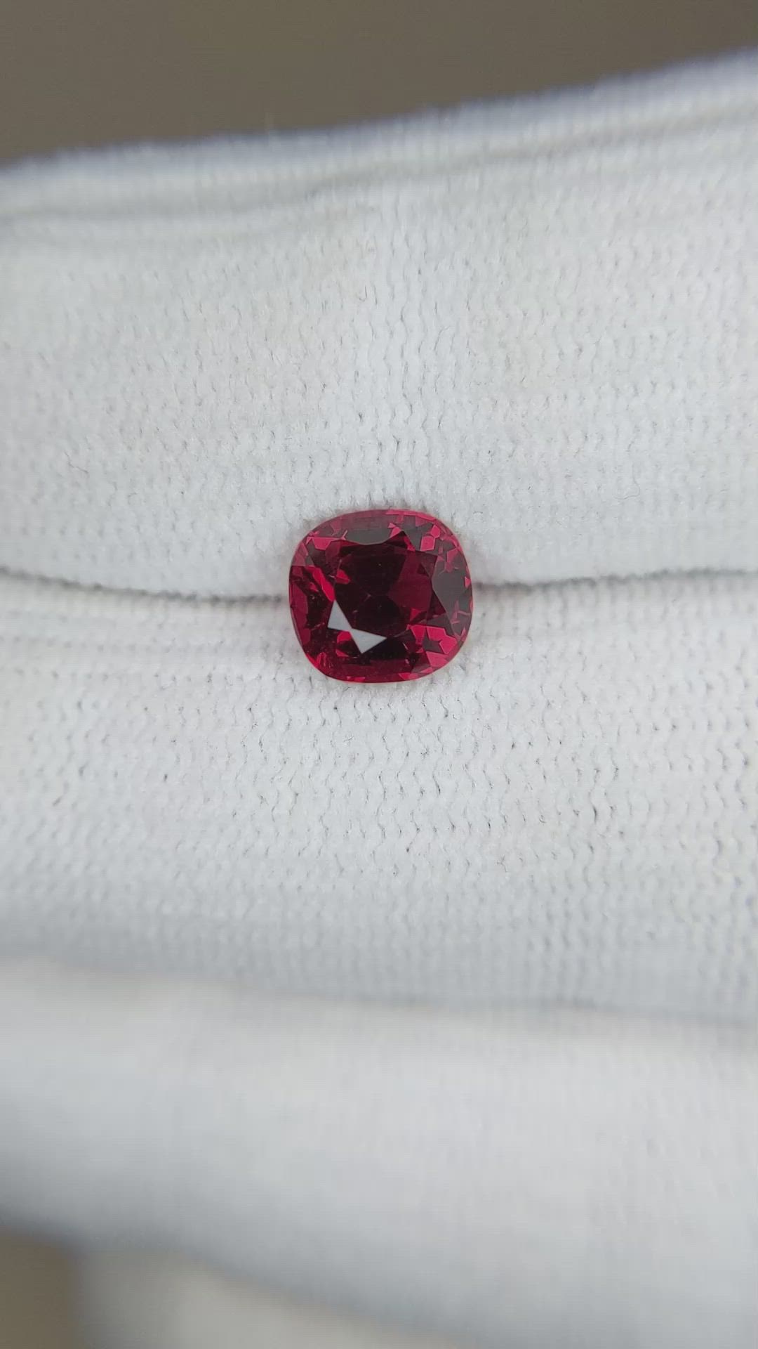 1.78 Ct. Red Spinel from Burma (Myanmar) Size Video