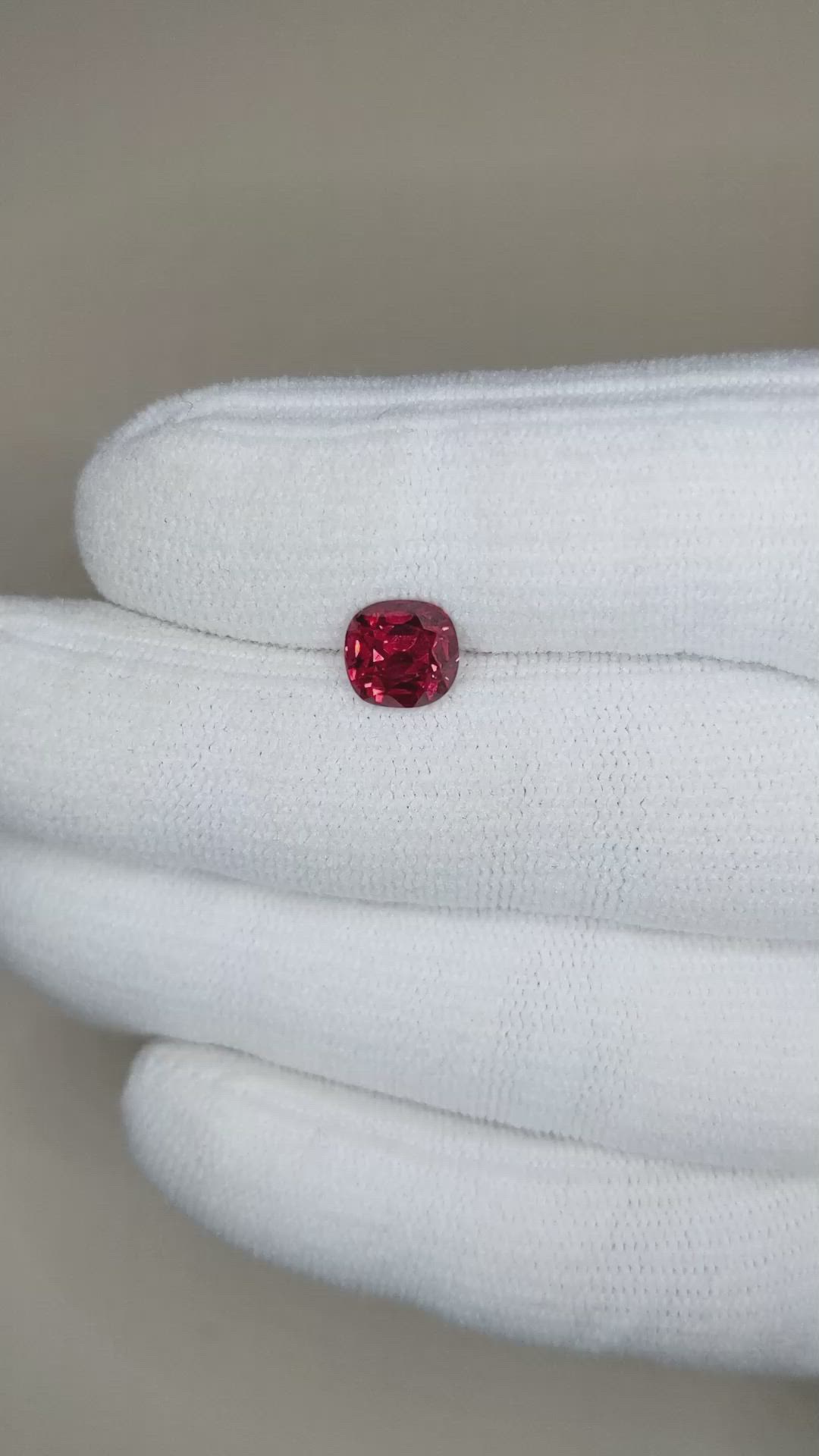 1.78 Ct. Red Spinel from Burma (Myanmar) Size Video