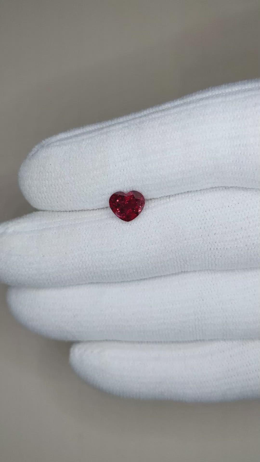 1.57 Ct. Red Spinel from Burma (Myanmar) Size Video