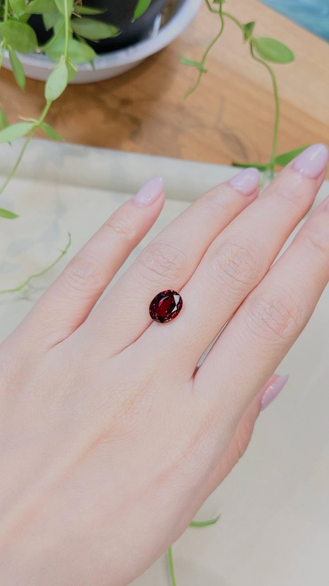 4.41 Ct. Pinkish Red Spinel from Burma (Myanmar) Size Video