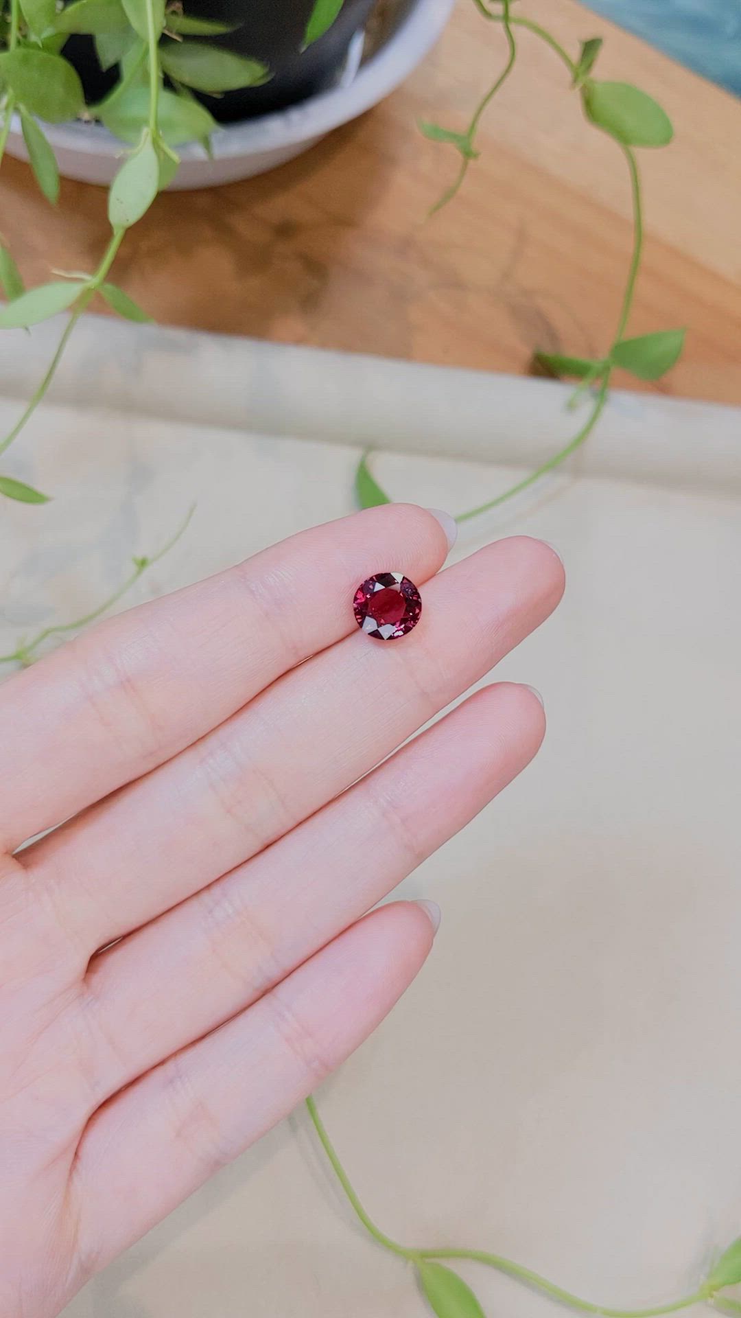 3.40 Ct. Pinkish Red Spinel from Burma (Myanmar) Size Video