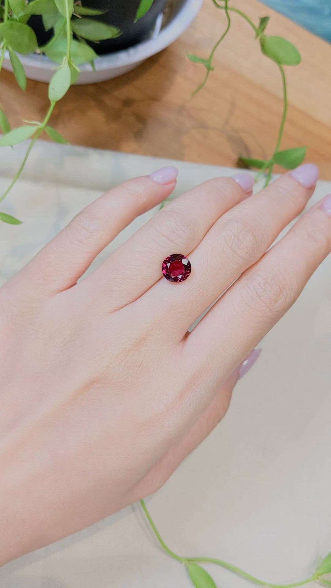 3.40 Ct. Pinkish Red Spinel from Burma (Myanmar) Size Video