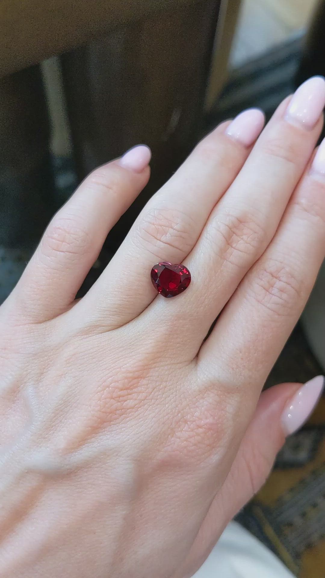 3.35 Ct. Red Spinel from Burma (Myanmar) Size Video