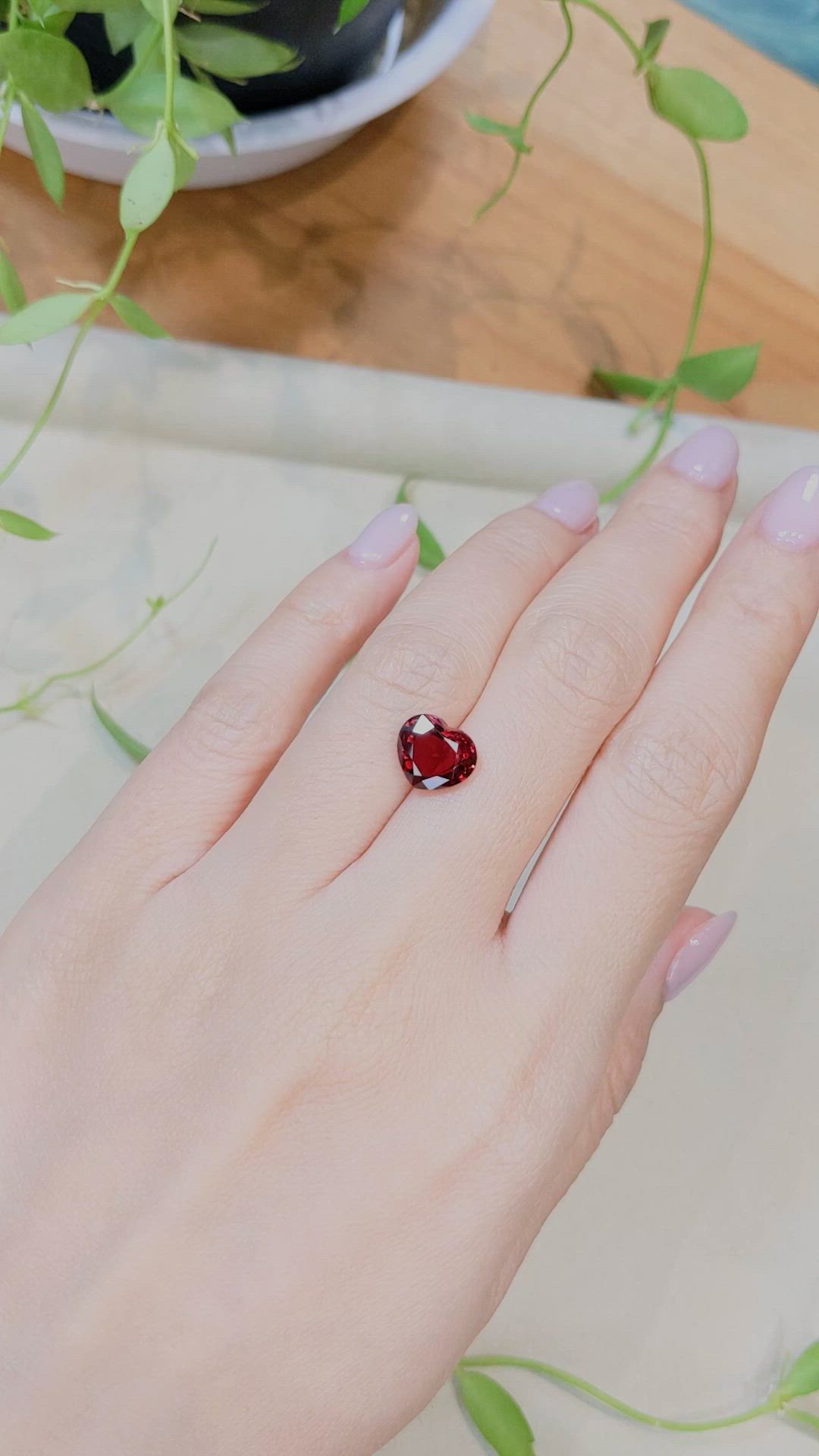 3.35 Ct. Red Spinel from Burma (Myanmar) Size Video