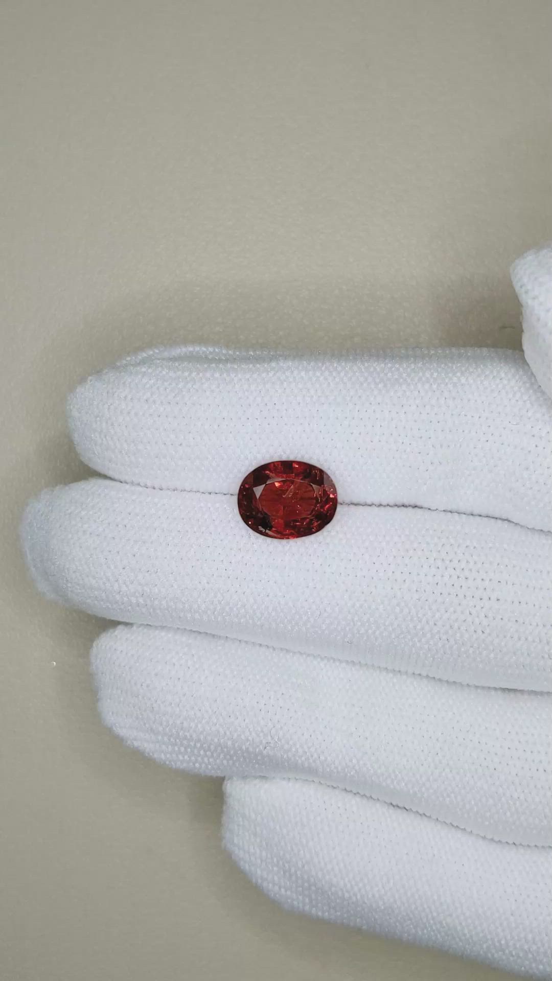 3.10 Ct. Red Spinel from Burma (Myanmar) Size Video