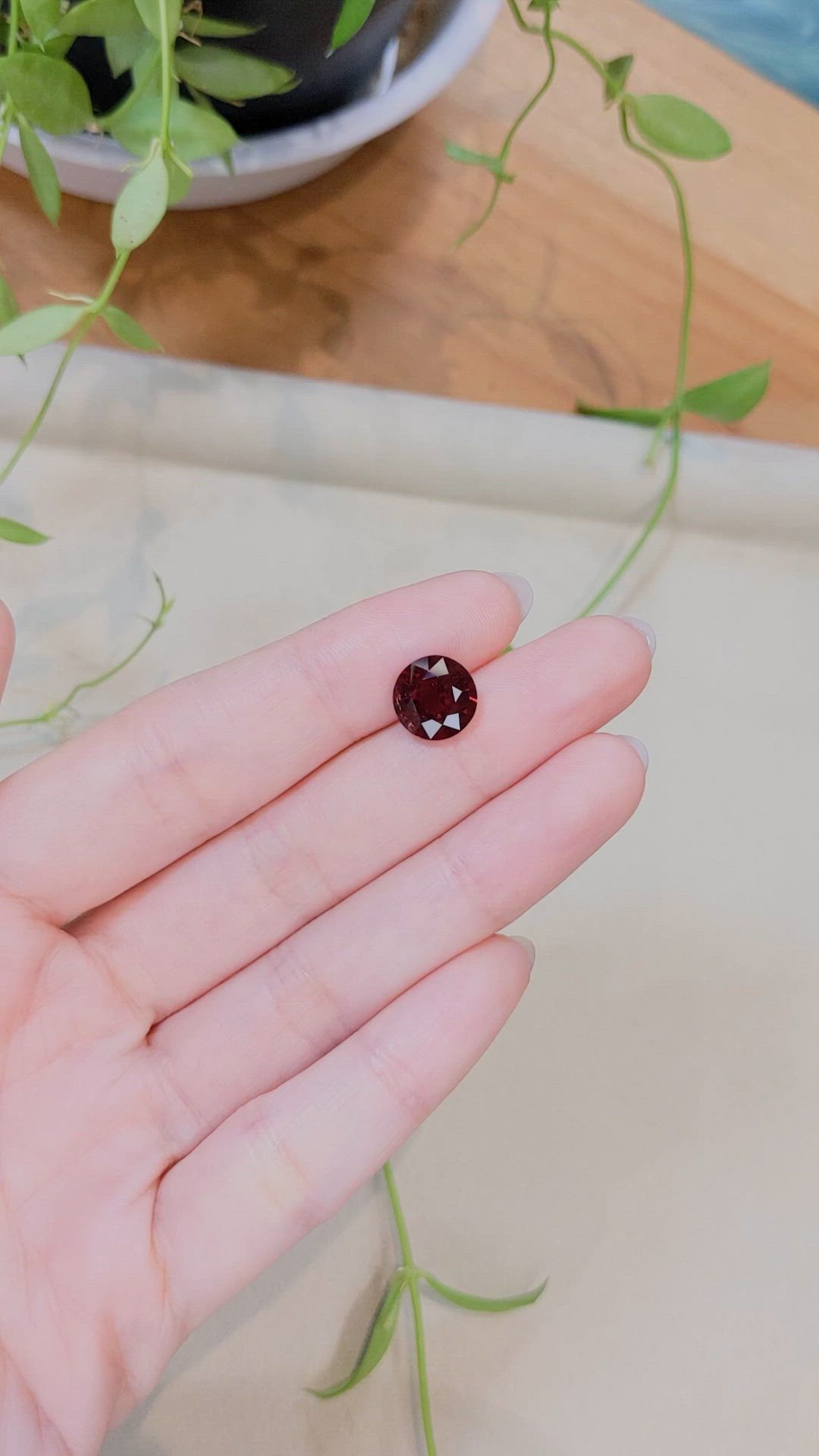 3.95 Ct. Red Spinel from Burma (Myanmar) Size Video