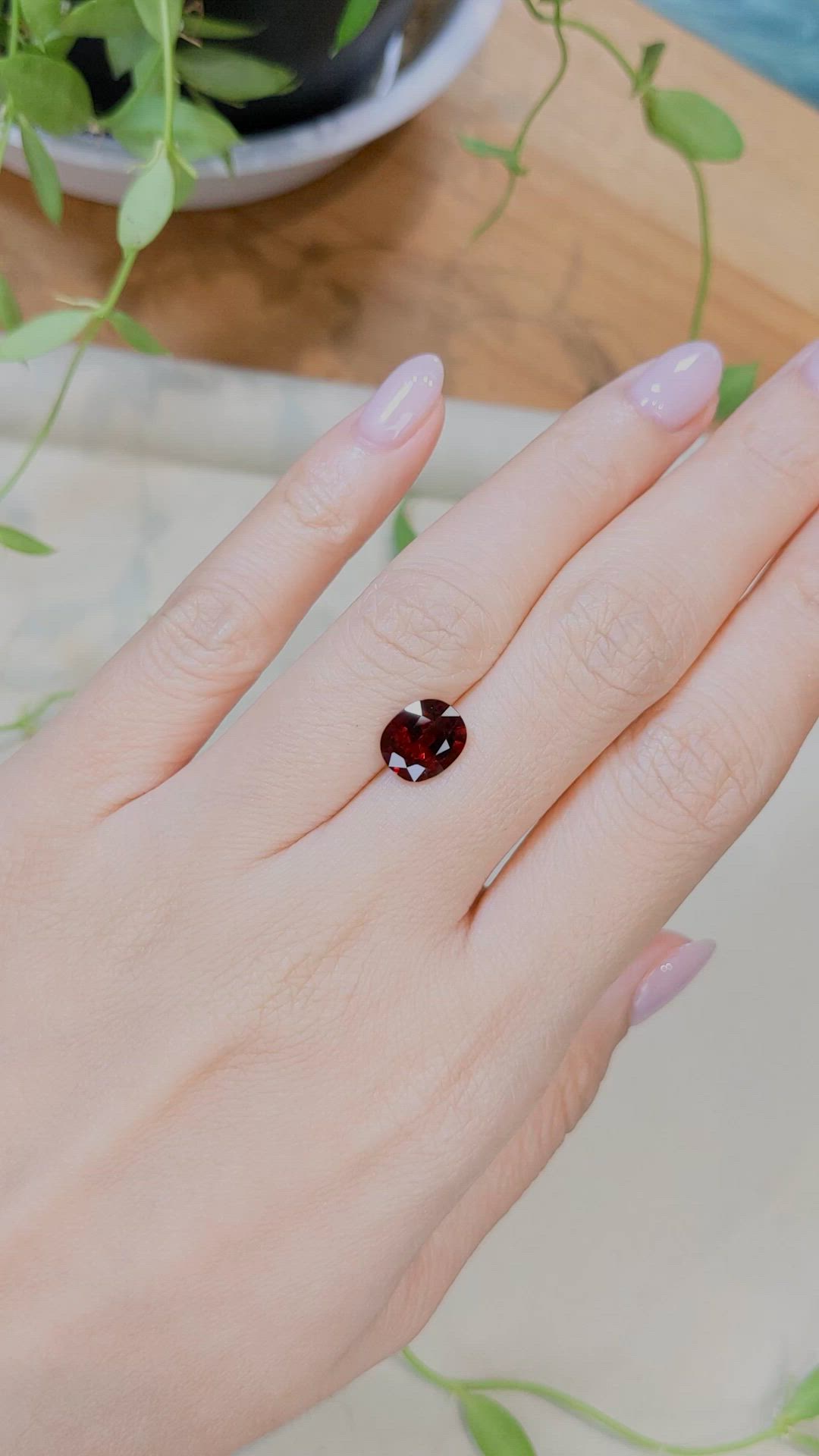 2.43 Ct. Orangish Red Spinel from Burma (Myanmar) Size Video