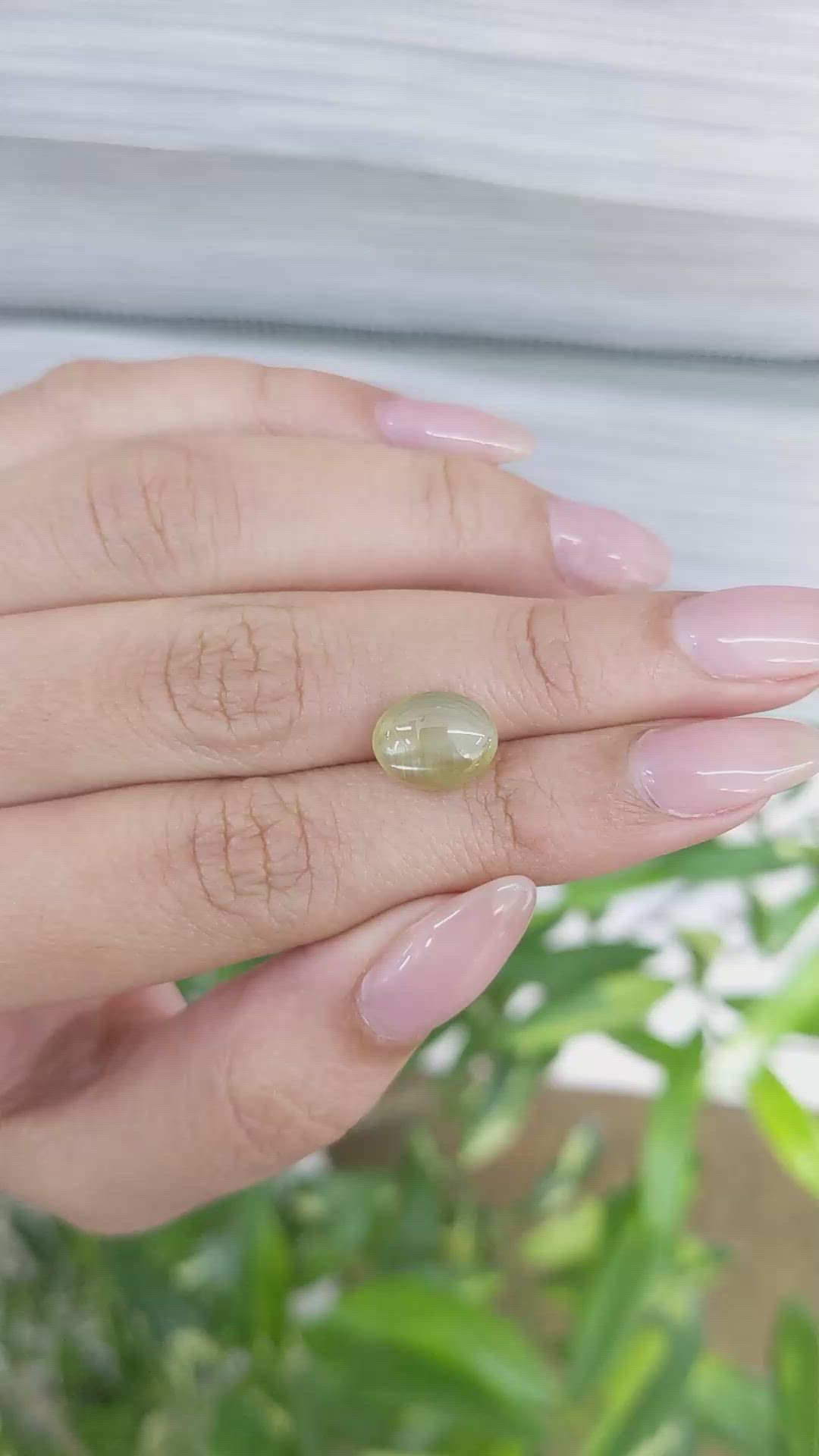 4.37 Ct. Cabochon Chrysoberyl from Ceylon (Sri Lanka) Size Video