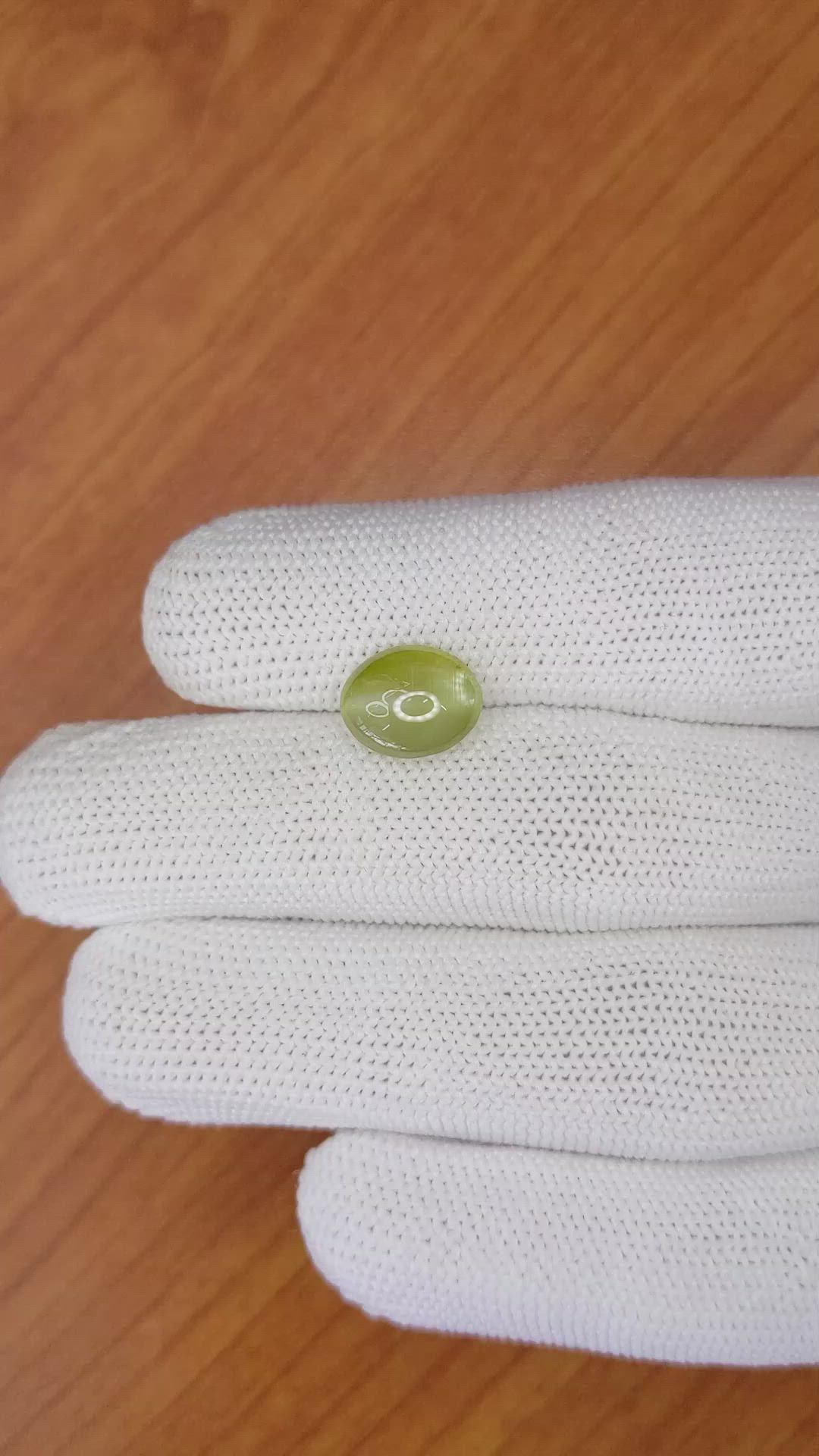 4.37 Ct. Cabochon Chrysoberyl from Ceylon (Sri Lanka) Size Video