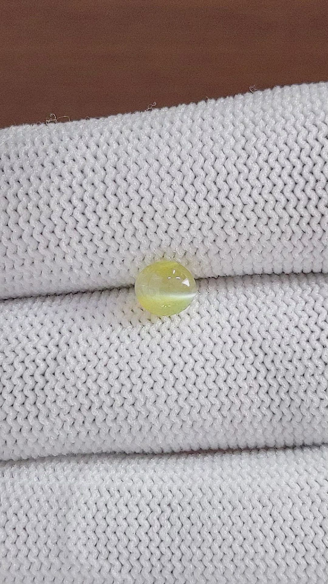 1.21 Ct. Greenish Yellow Cabochon Chrysoberyl from Ceylon (Sri Lanka) Size Video