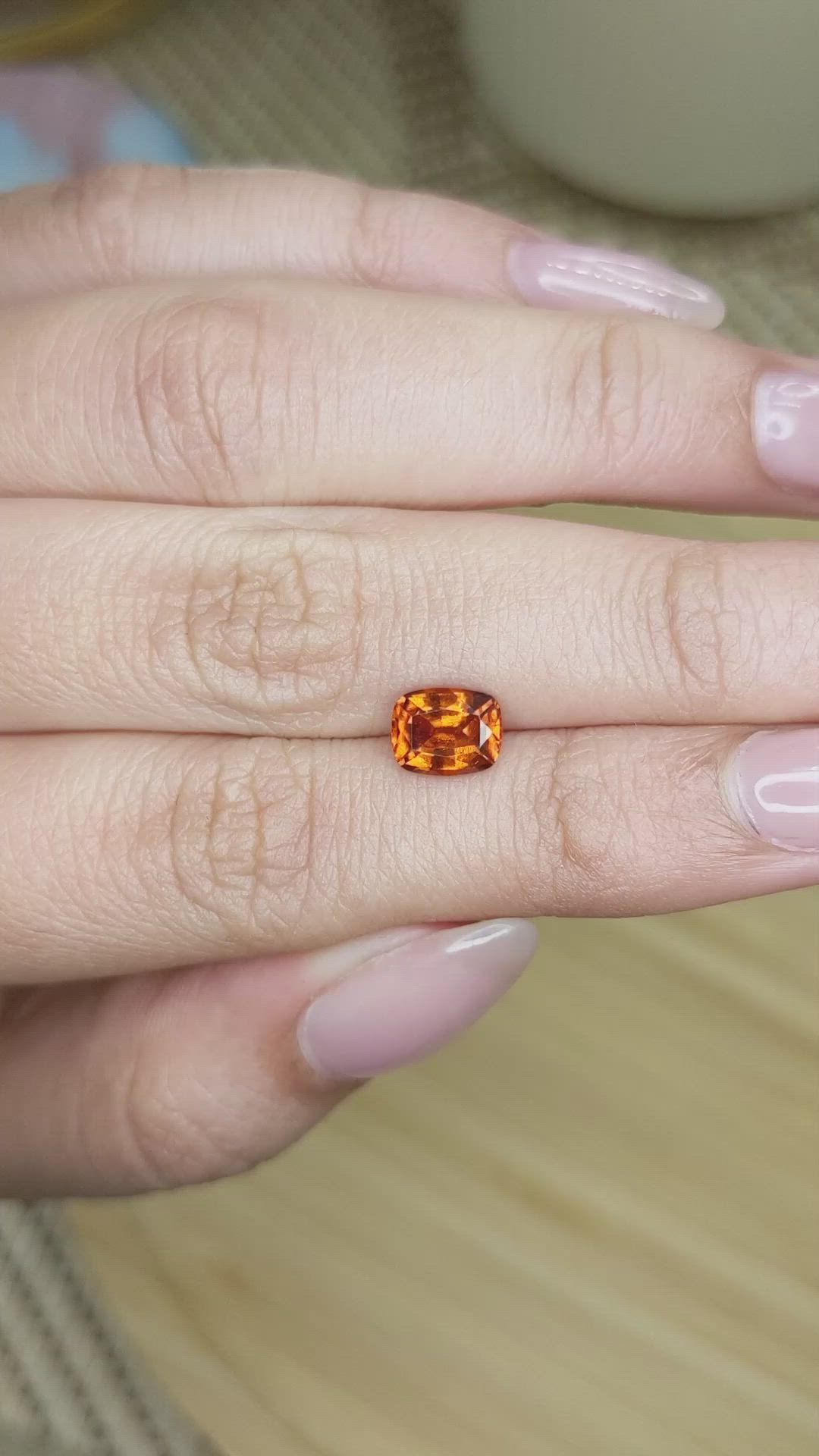 1.39 Ct. Hessonite Garnet from Madagascar Size Video
