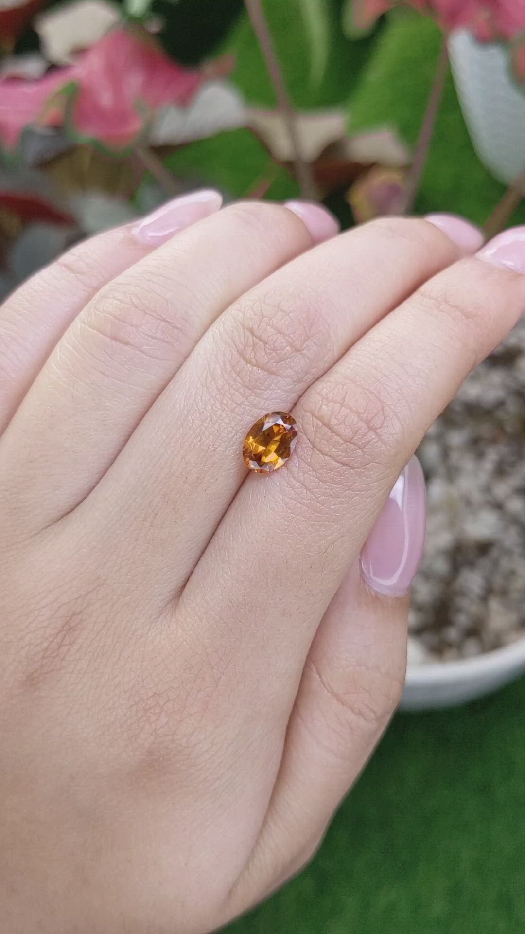 1.48 Ct. Hessonite Garnet from Madagascar Size Video