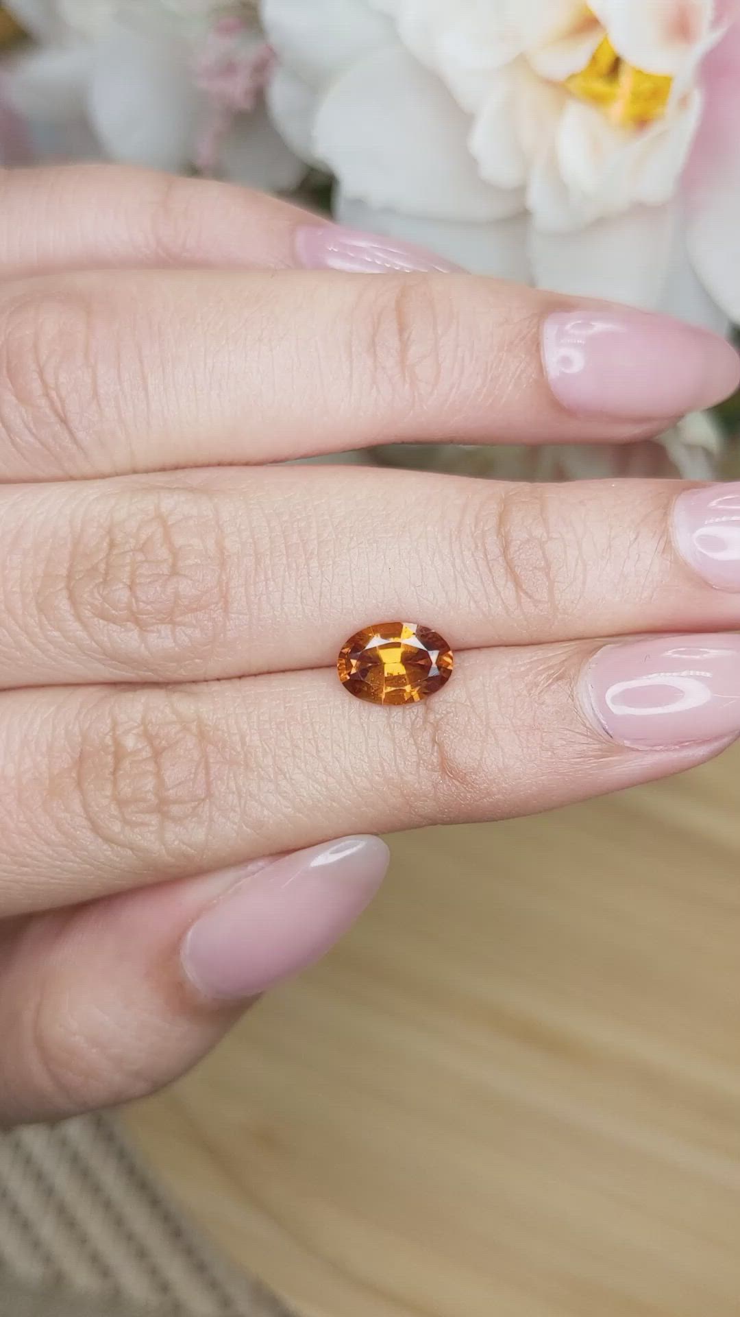 1.48 Ct. Hessonite Garnet from Madagascar Size Video